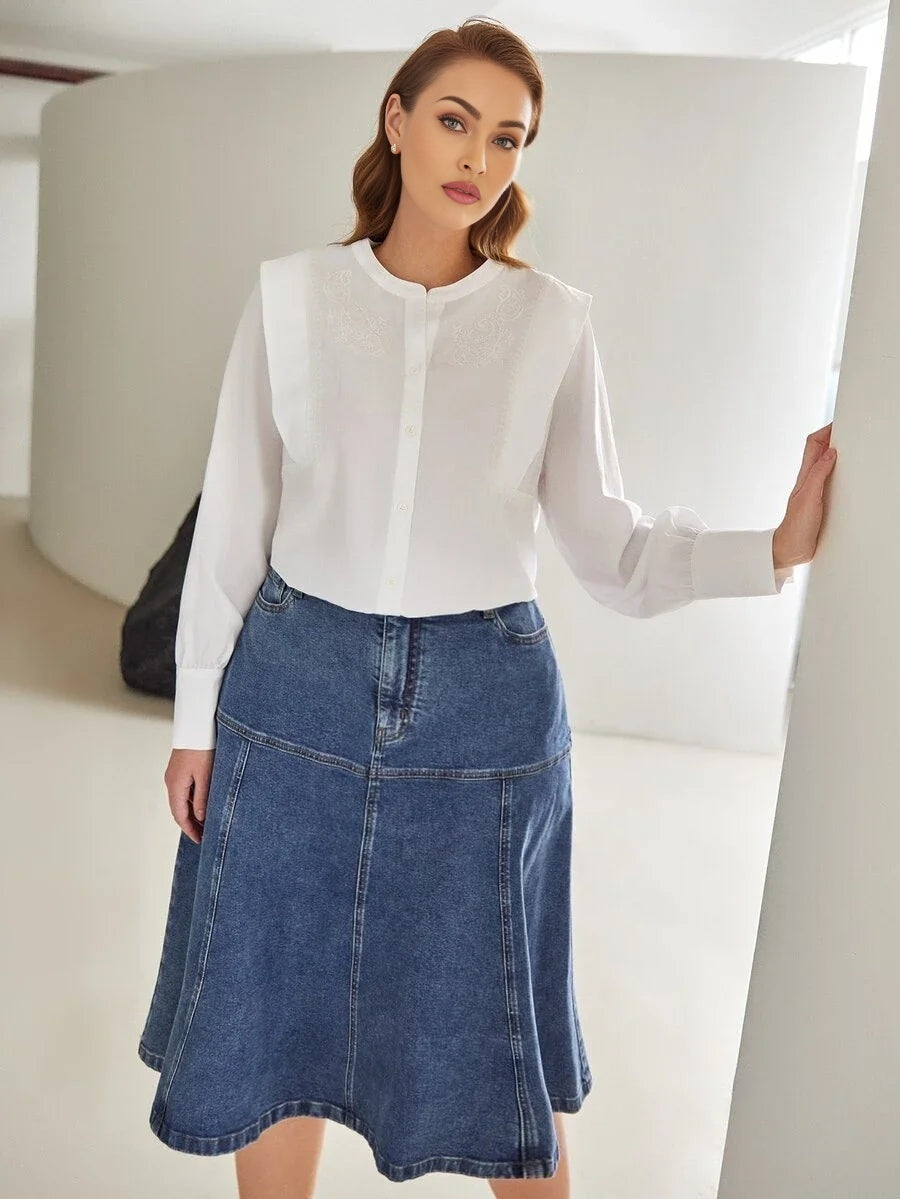 PREMIUM PLUS LINE EMBROIDERY BLOUSE