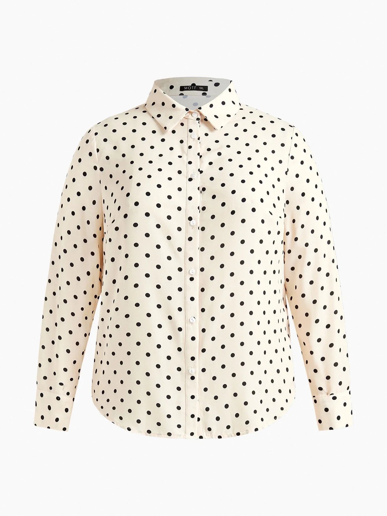 PREMIUM PLUS POLKA DOT PRINT LONG SLEEVE SHIRT