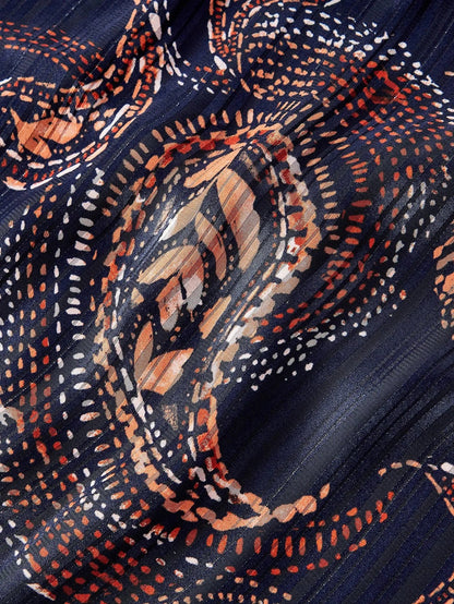 PREMIUM PLUS SIZE AUTUMNWINTER BOHEMIAN CHIC PAISLEY PRINT LONG SLEEVE DRESS