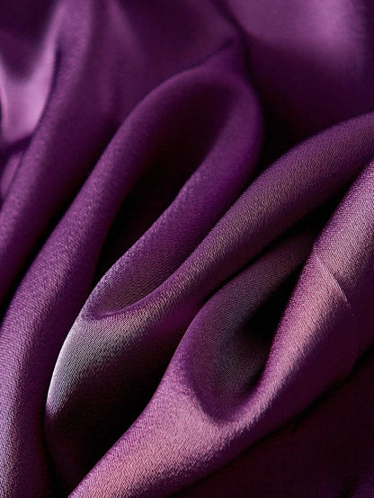 PREMIUM PLUS SIZE PLEATED ASYMMETRICAL HEM DRESS