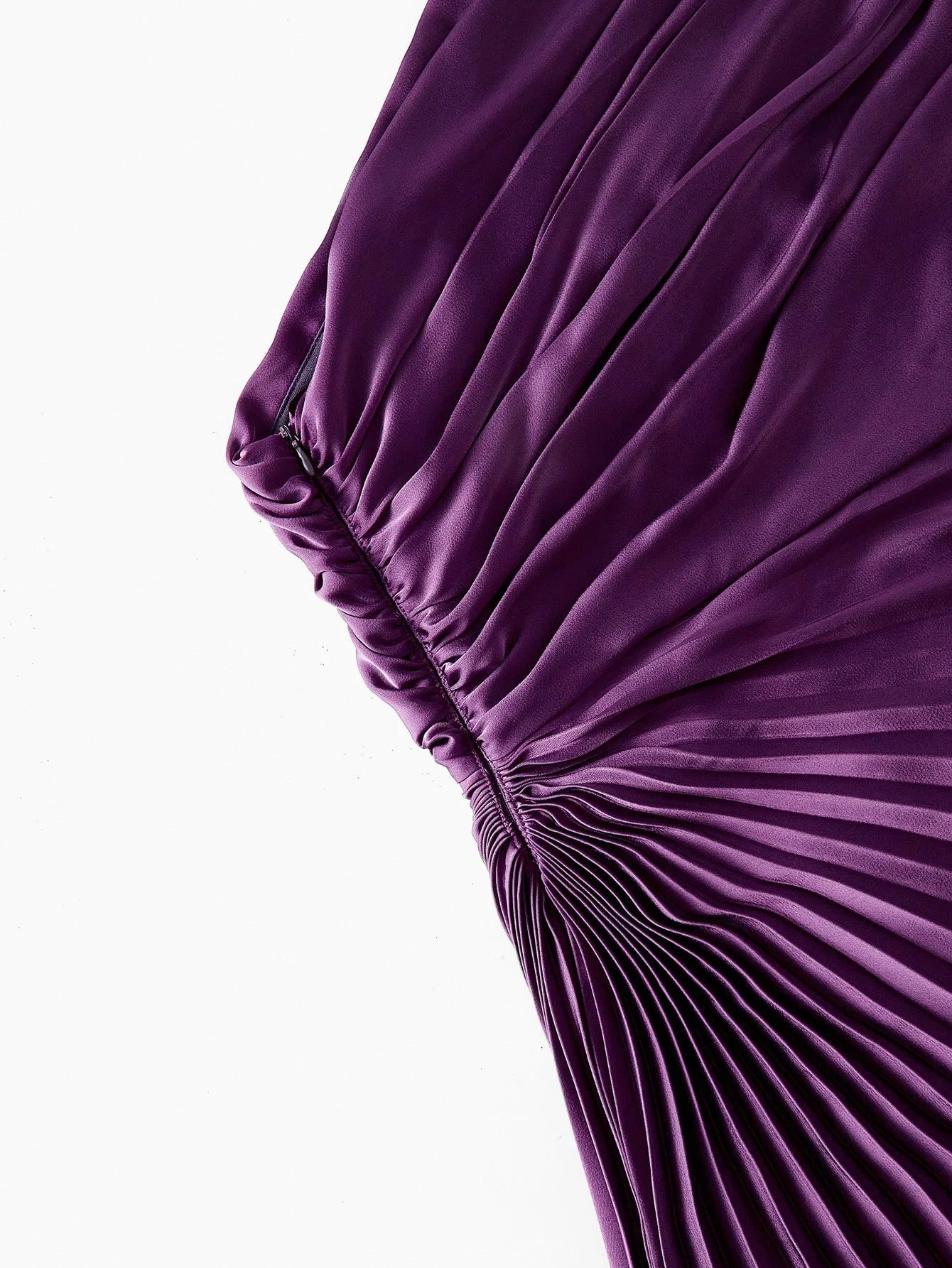 PREMIUM PLUS SIZE PLEATED ASYMMETRICAL HEM DRESS