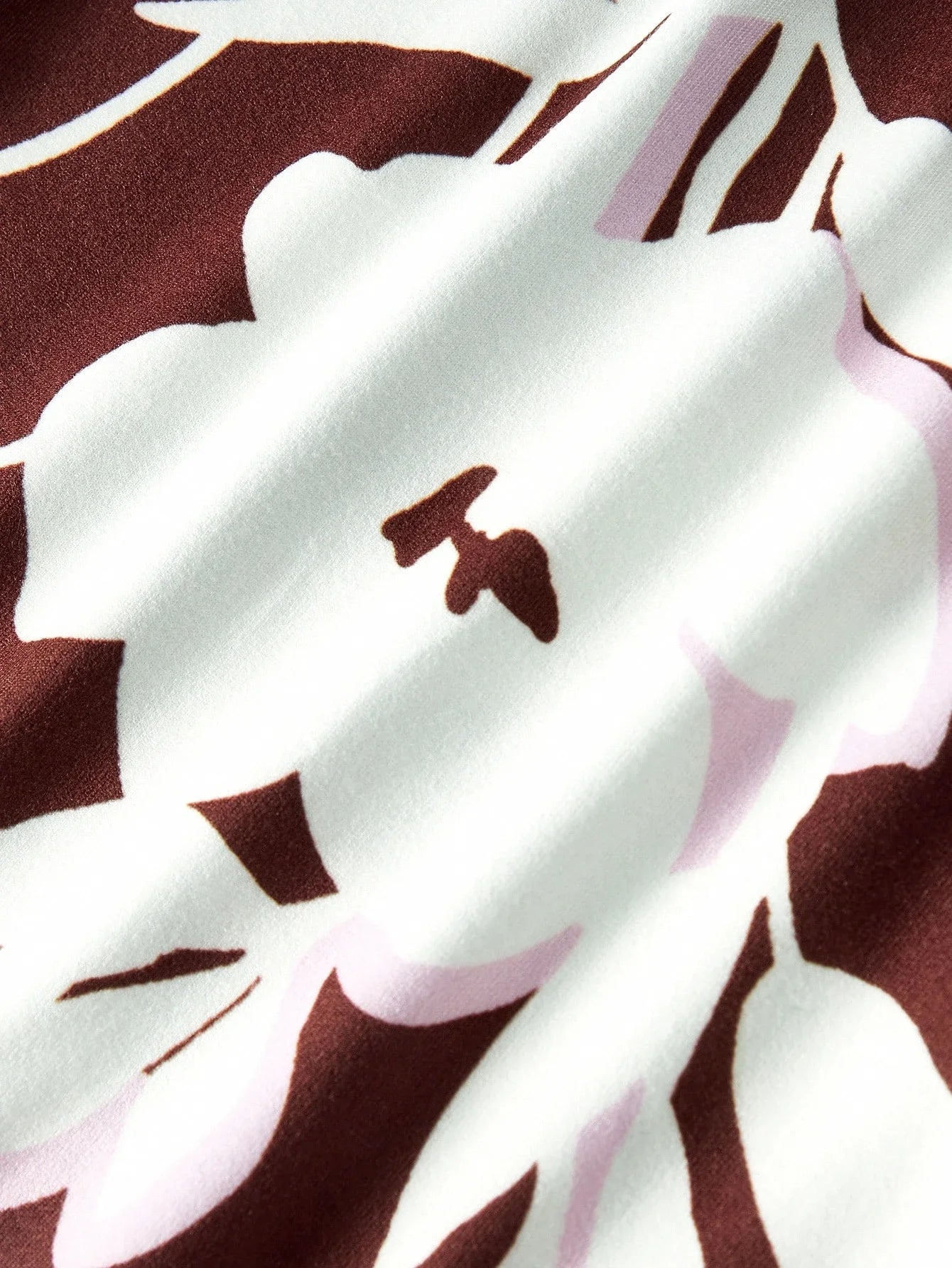 PREMIUM PLUS SIZE STAND COLLAR FLORAL PRINT LONG SLEEVE TSHIRT