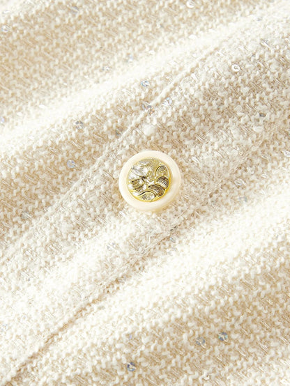 PREMIUM PLUS TWEED PLEATED HEM DRESS