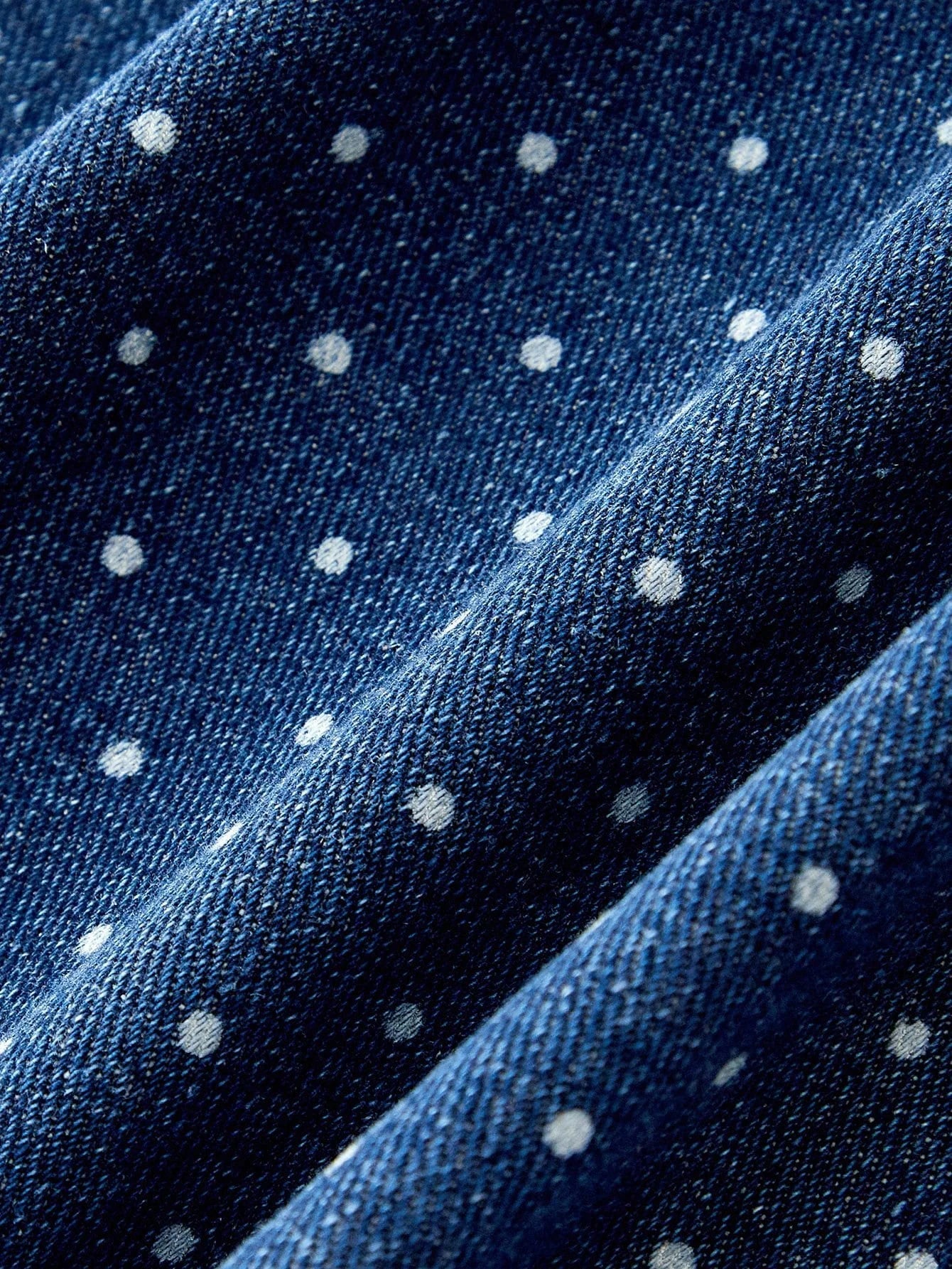 PREMIUM POLKA DOT PRINT BUTTON UP WAISTCOAT amp JEANS DENIM SET