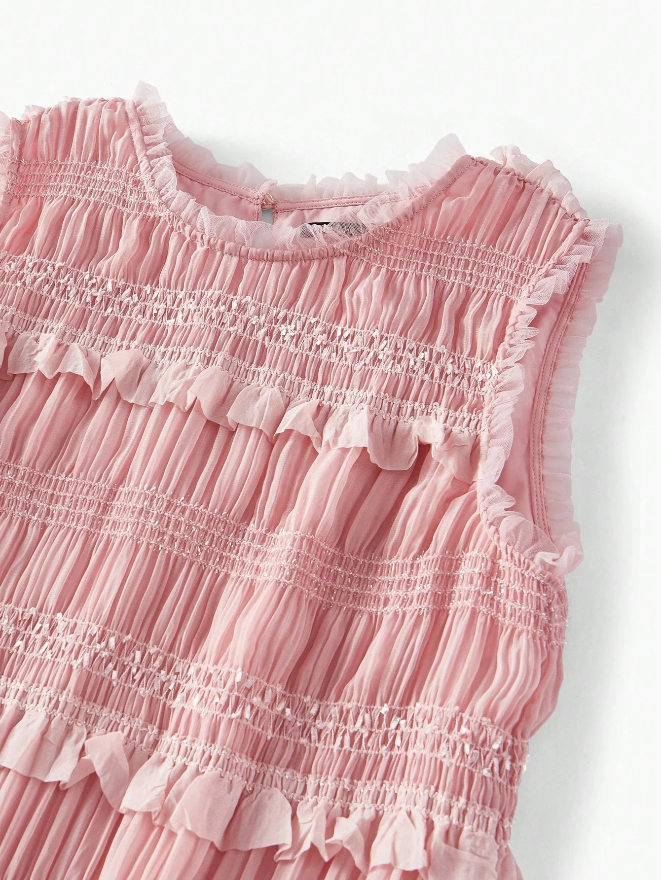 PREMIUM PRESS CREASE RUFFLE HEM DRESS