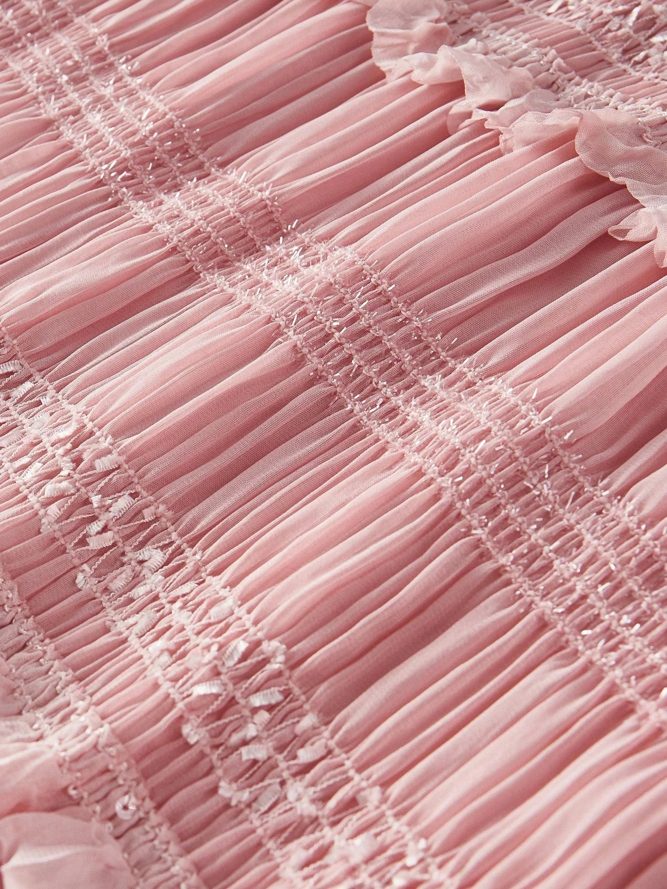 PREMIUM PRESS CREASE RUFFLE HEM DRESS