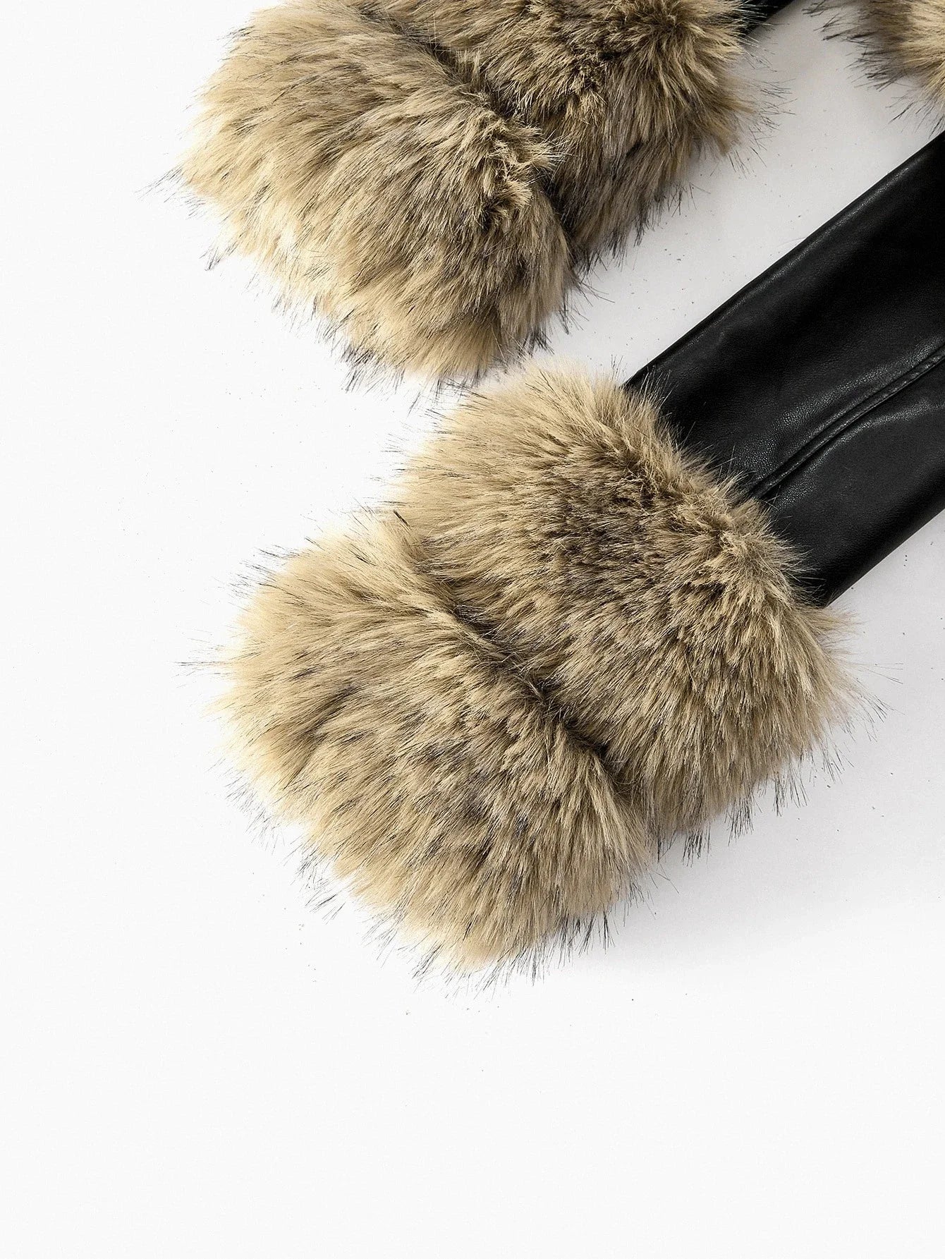 PREMIUM PU LEATHER BELTED FAUX FUR COAT FOR AUTUMN amp WINTER