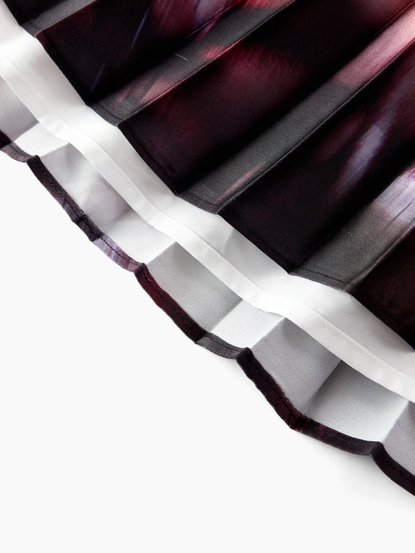 PREMIUM PU LEATHER BODICE OMBRE PRINT PLEATED HEM DRESS