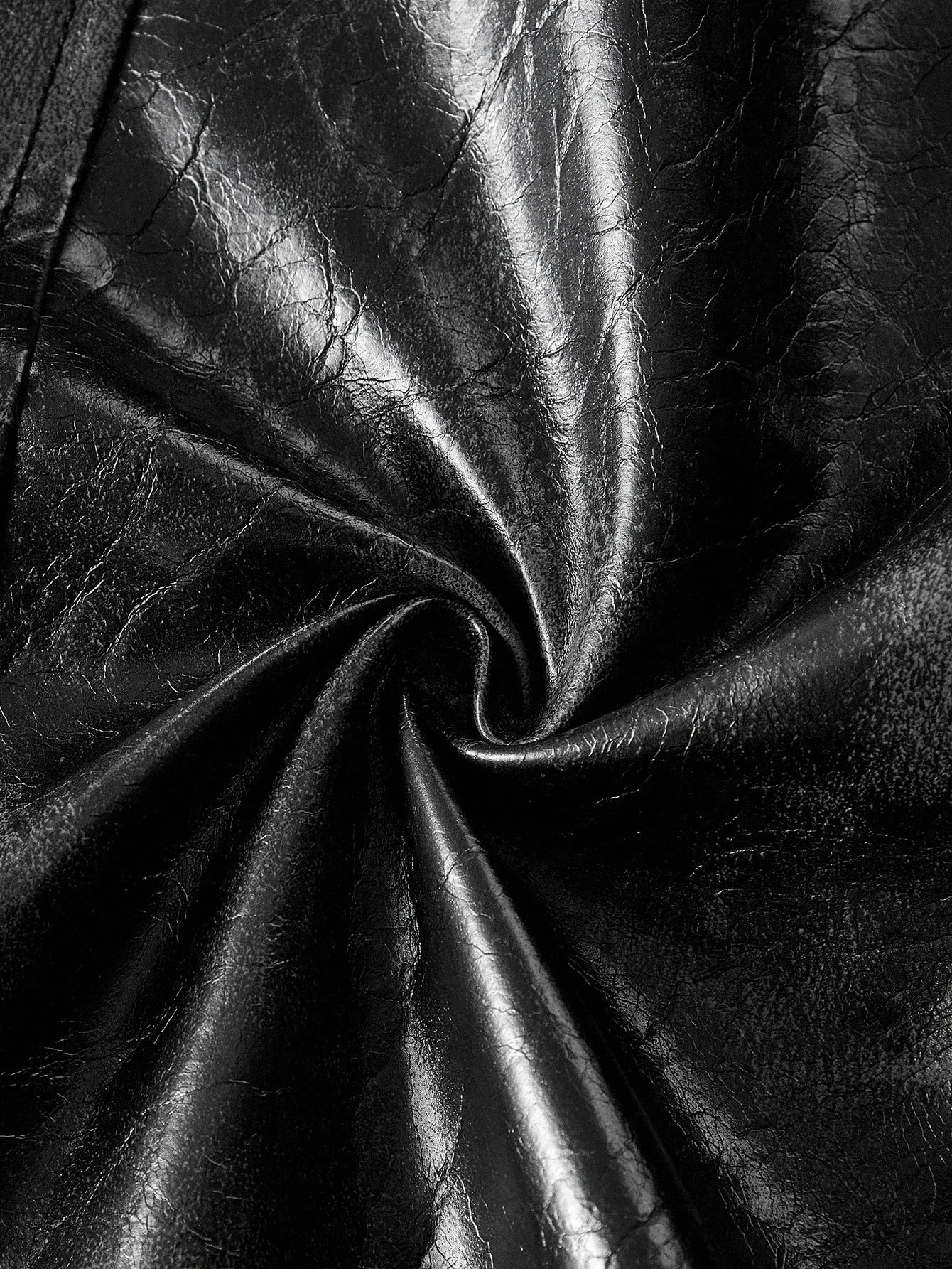 PREMIUM PU LEATHER BUTTON FRONT FAUX FUR COAT