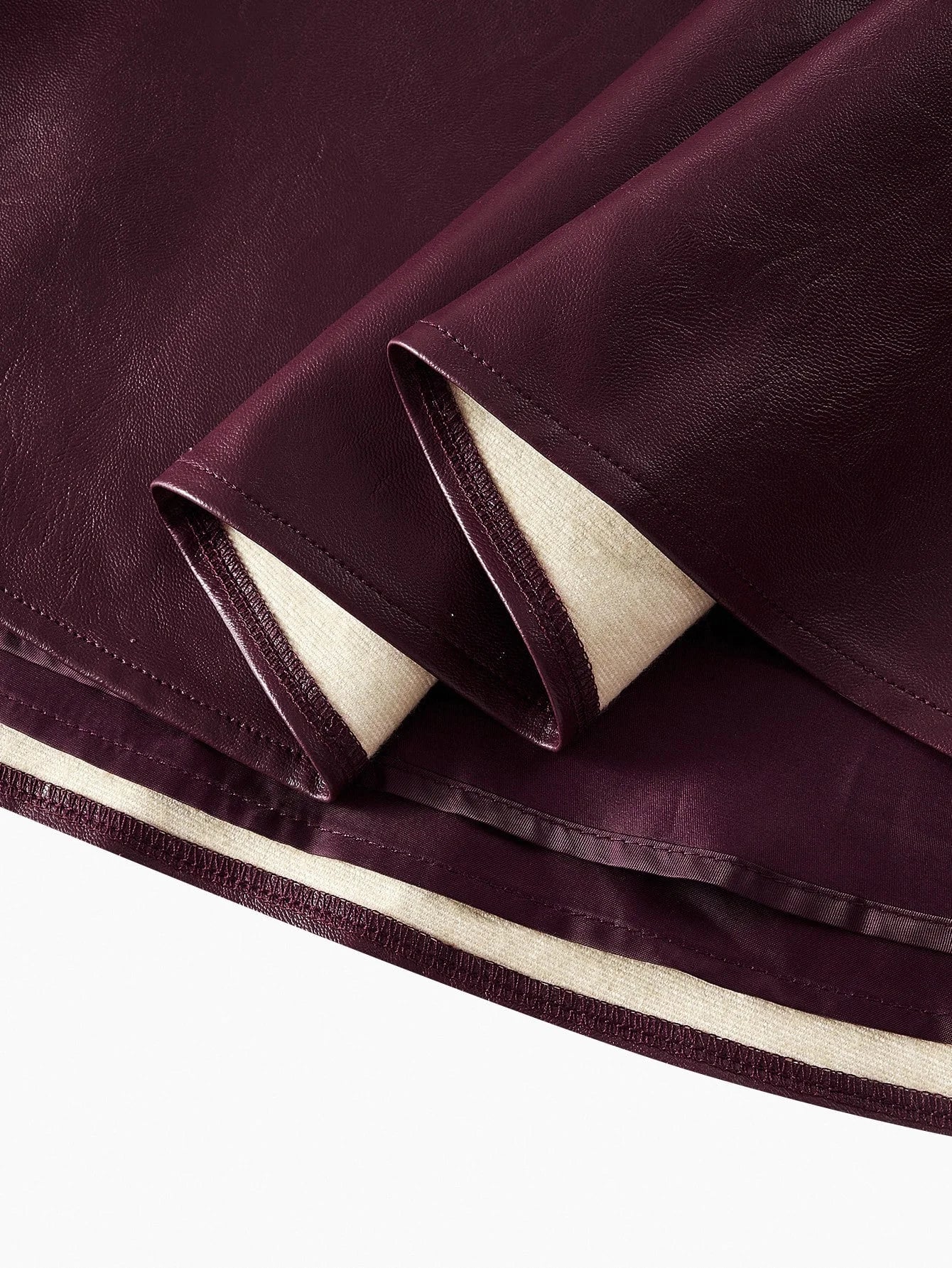 PREMIUM PU LEATHER CROSS WRAP FLOWY HEM DRESS