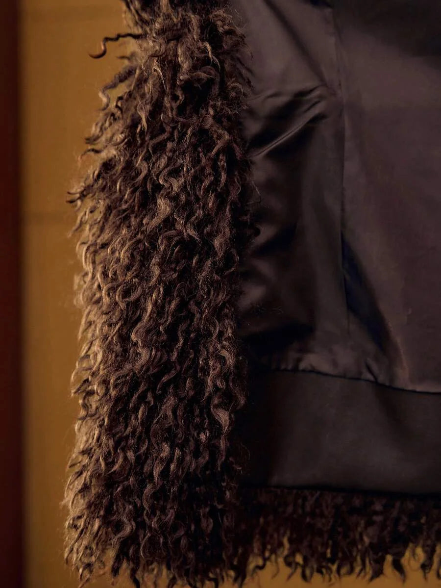 PREMIUM PU LEATHER FAUX FUR PANEL COAT