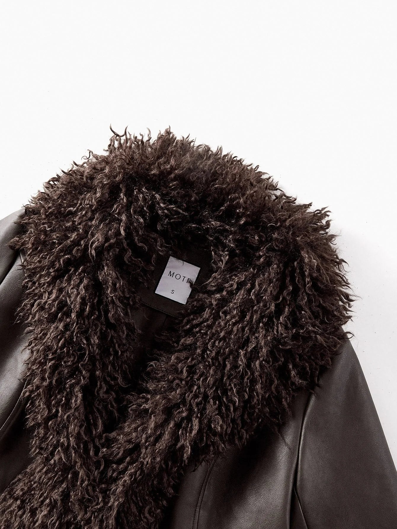 PREMIUM PU LEATHER FAUX FUR PANEL COAT