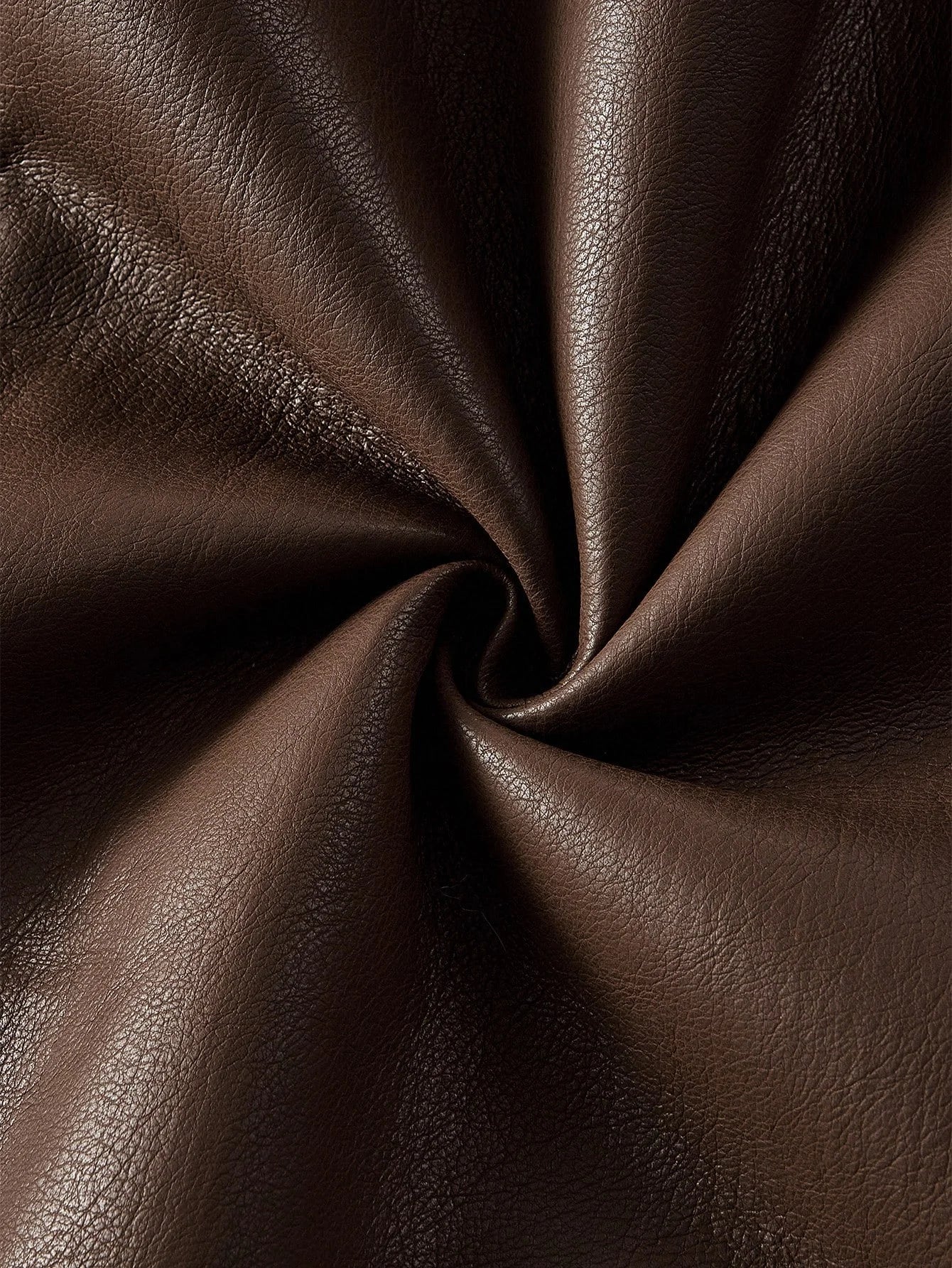 PREMIUM PU LEATHER FUZZY PANEL LAPEL COLLAR SINGLE BREASTED PLACKET BELTED COAT FALL WINTER