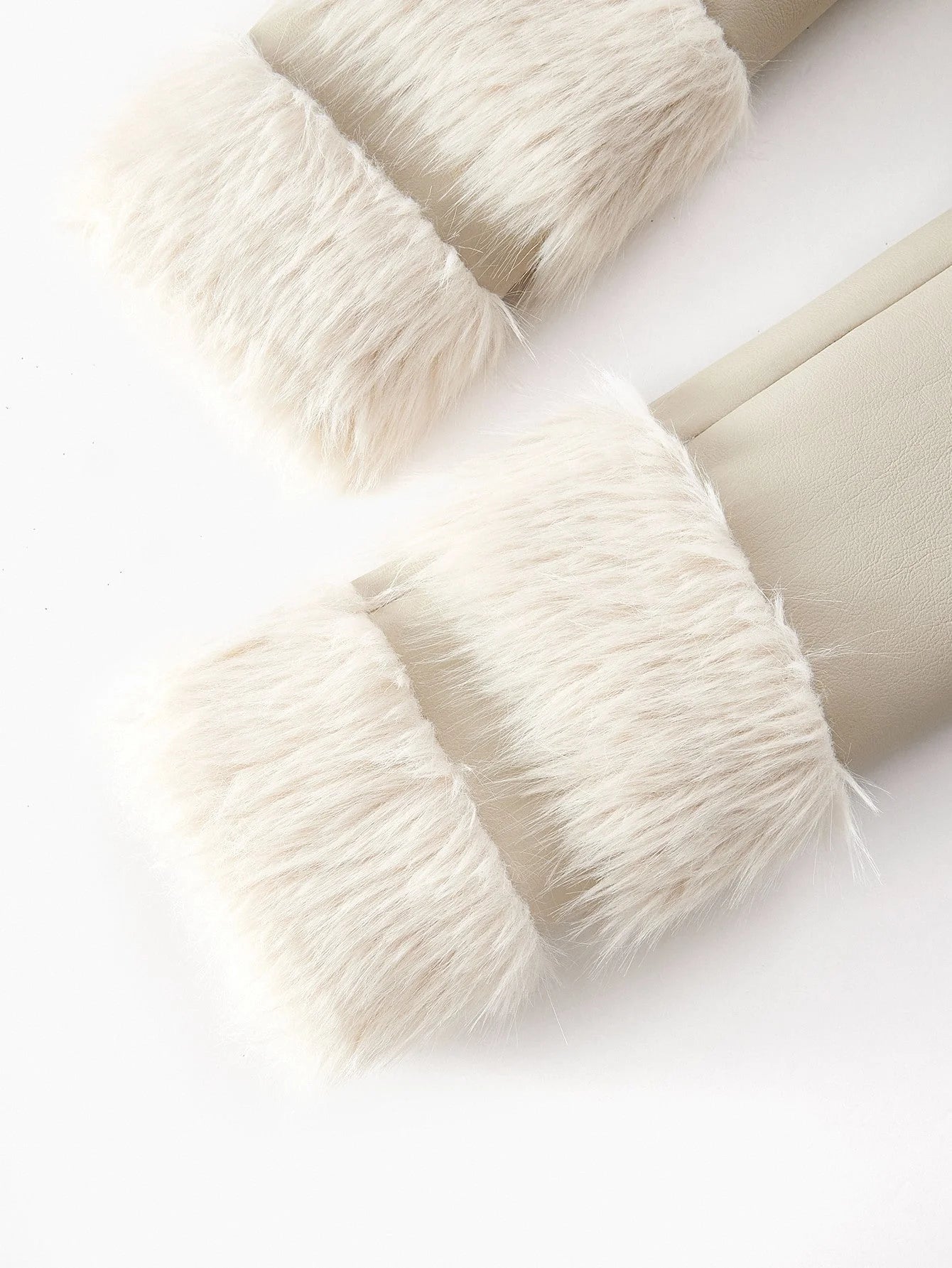 PREMIUM PU LEATHER ZIPPER FAUX FUR COAT