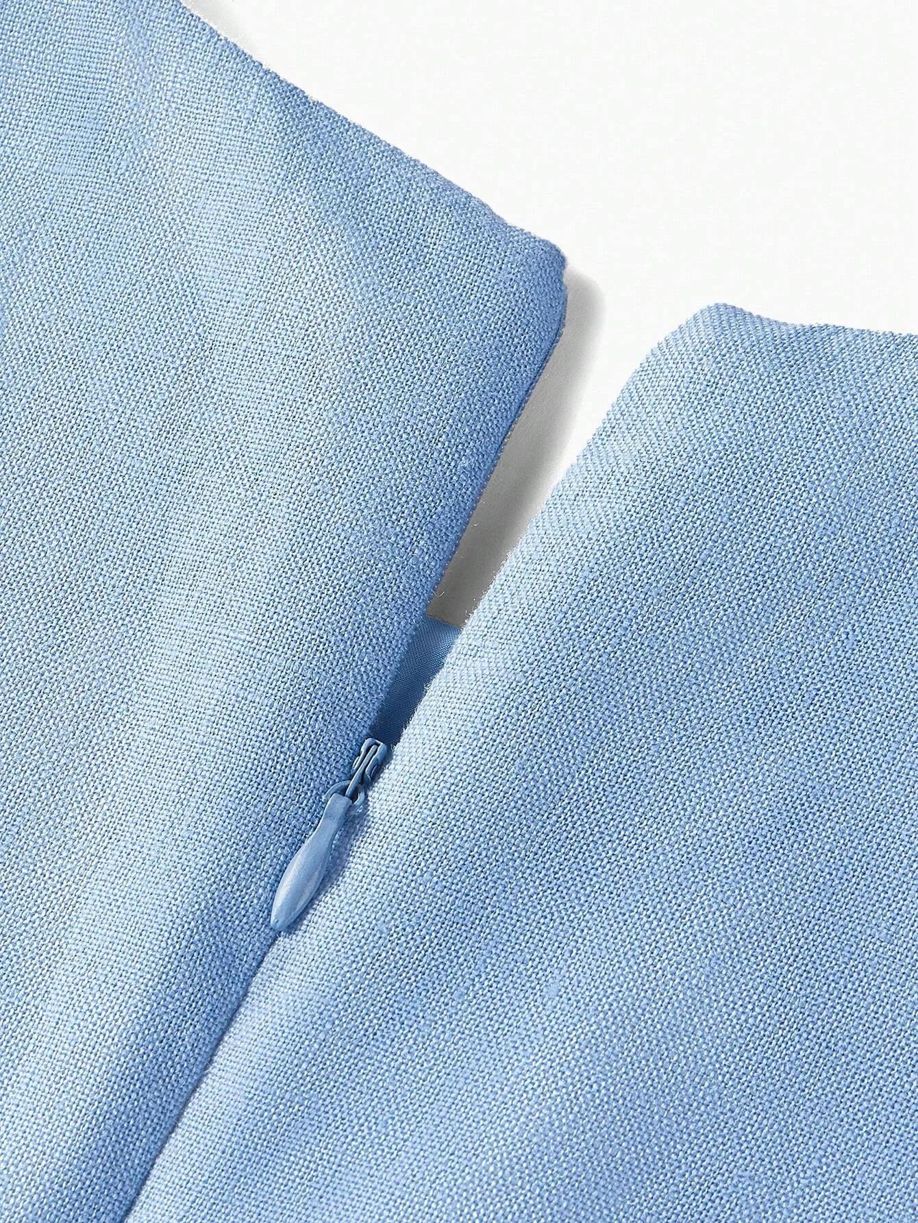 PREMIUM PURE LINEN SOLID GOLD METAL FLORAL BELTED DRESSSUMMER OUTFITS