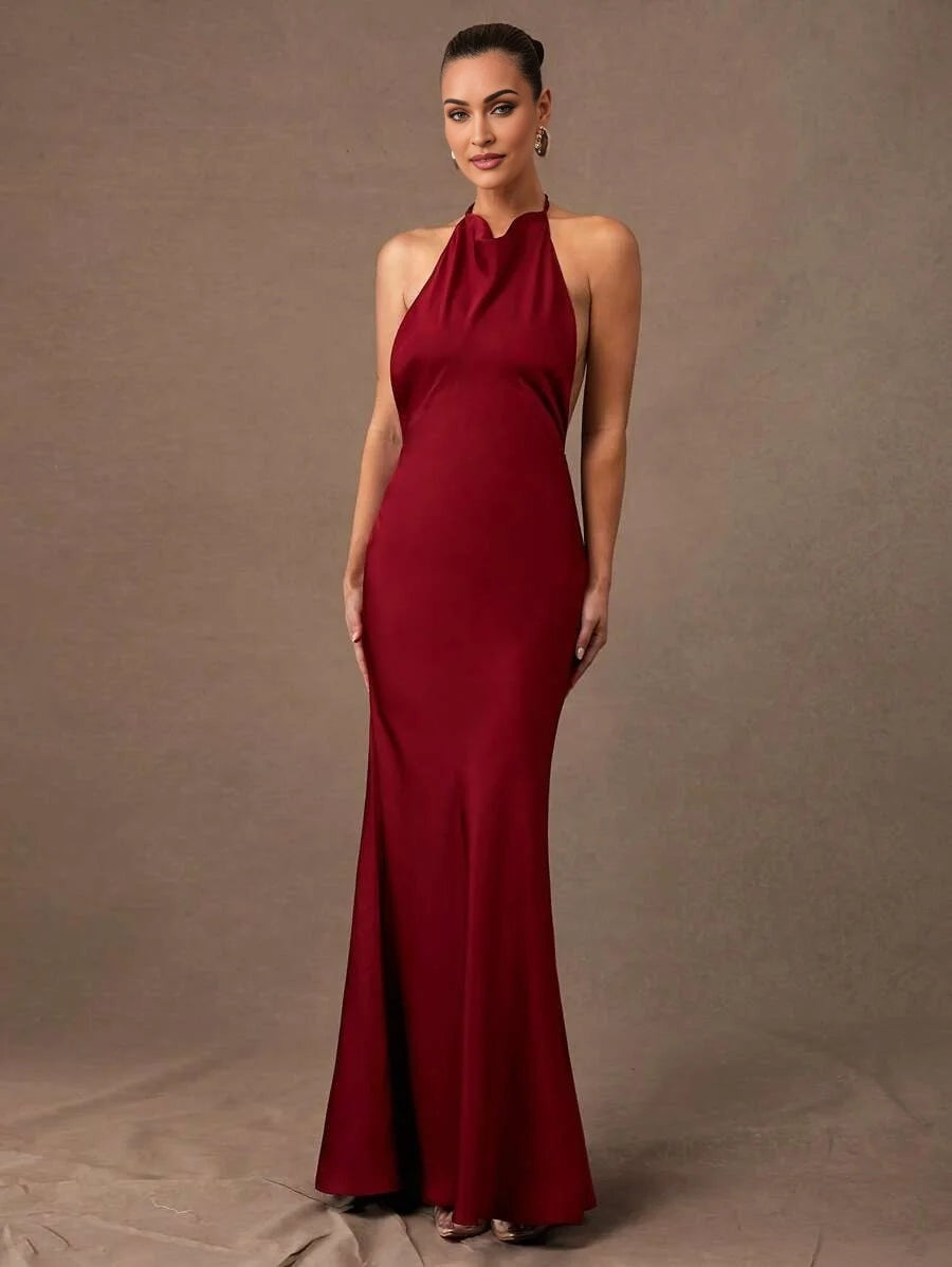 Premium Quality Early SpringSummer Plunging Neckline Open Back Sexy Fitted Elegant Bodycon Dress