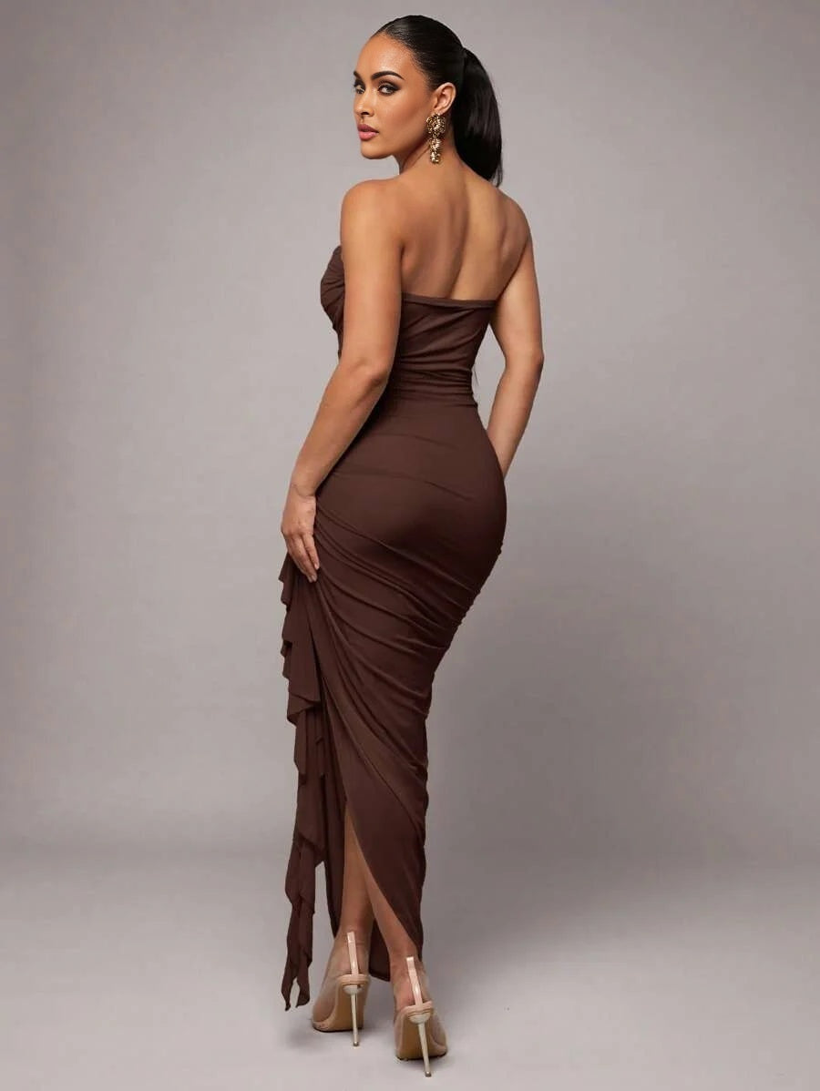 Premium Quality Womens Maxi Dresses Womens Graduation Dresses Orange Red Dresses Cutout Design