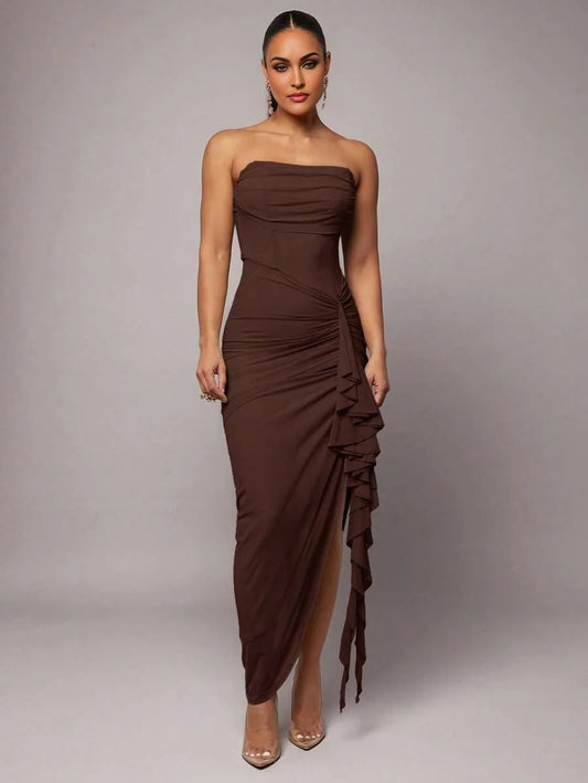 Premium Quality Womens Maxi Dresses Womens Graduation Dresses Orange Red Dresses Cutout Design