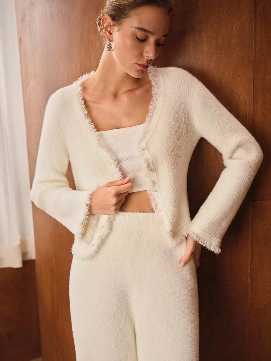 PREMIUM RAW HEM BUTTON UP CARDIGAN