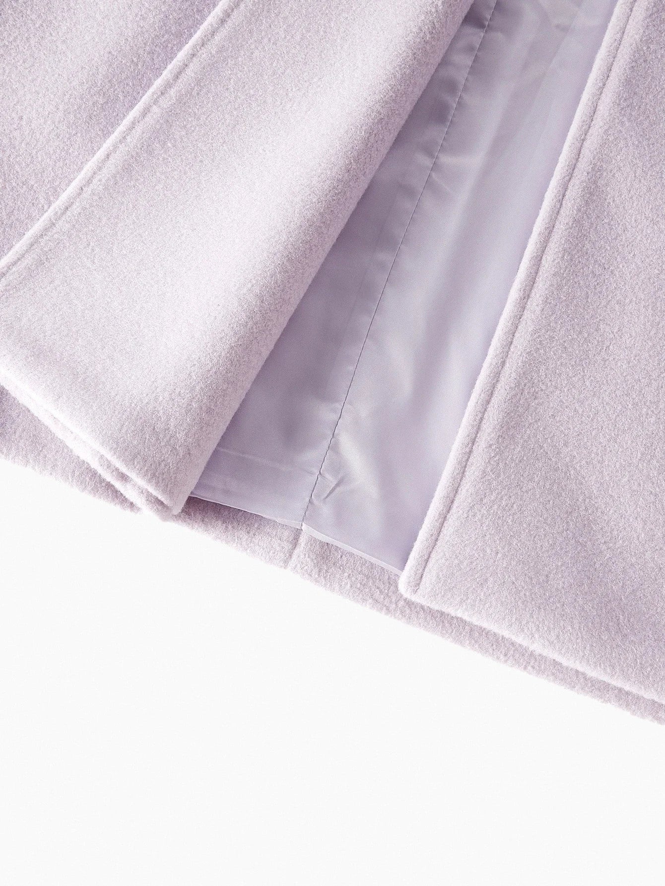 PREMIUM RHINESTONE AND FAUX PEARLS DETAIL LAPEL COLLAR CONTRAST FUZZY CUFF DOUBLE BREASTED OVERCOAT