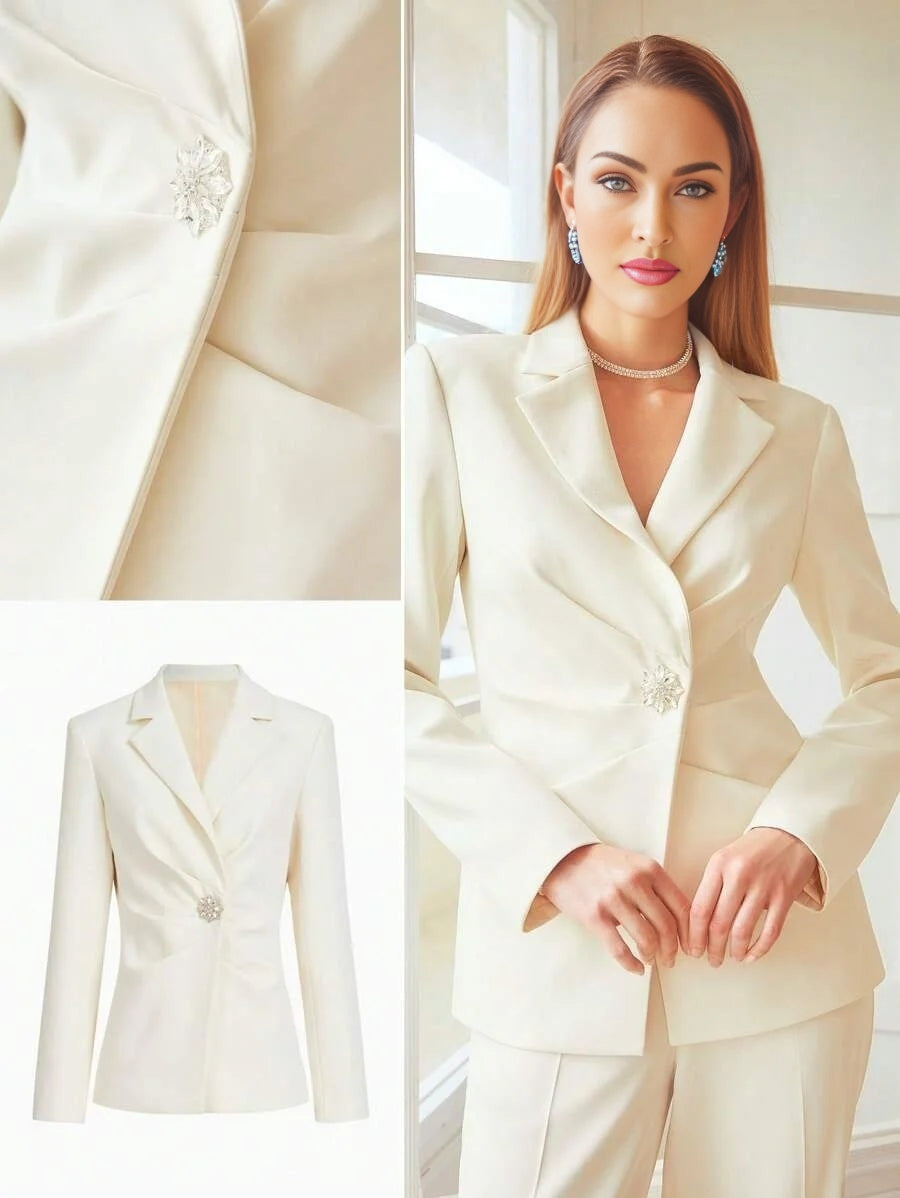 PREMIUM RHINESTONE BUTTON BLAZERHOLIDAY PARTY BIRTHDAY FORMAL EVENING OCCASSION