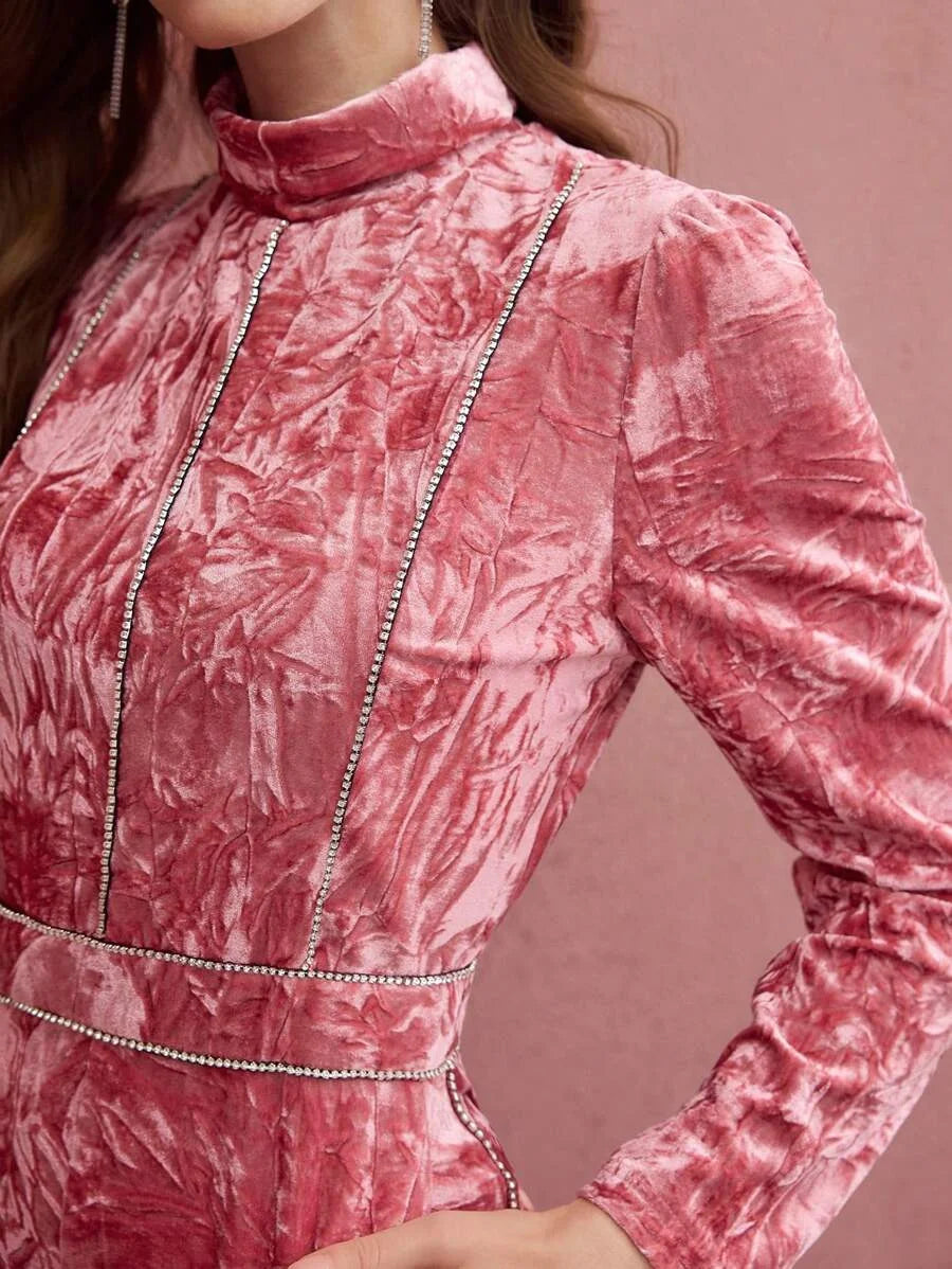 PREMIUM RHINESTONE DETAIL POCKET JUMPSUIT