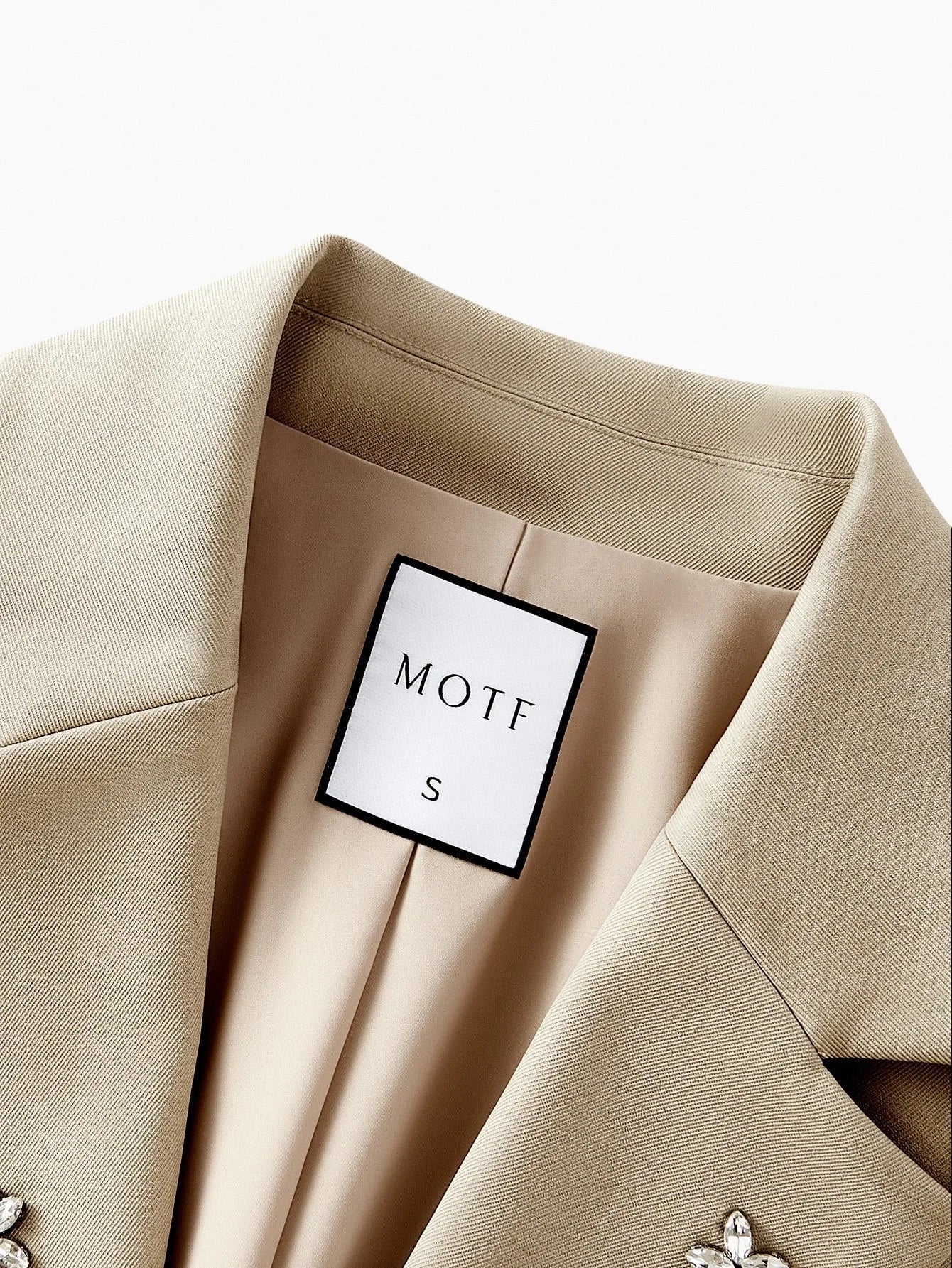 PREMIUM RHINESTONE DETAIL STRUCTURED BLAZER
