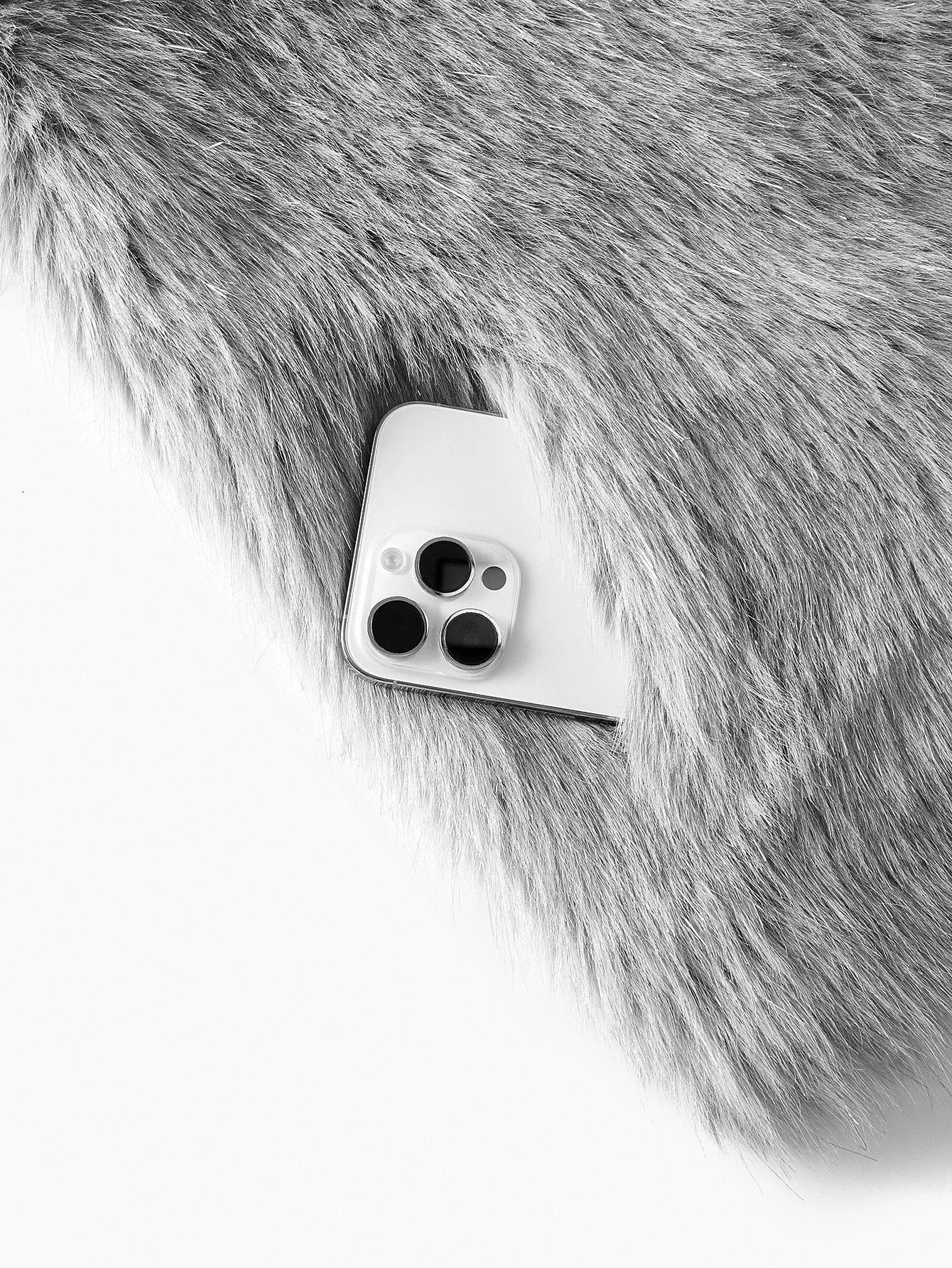 PREMIUM ROUND NECK FAUX FUR COAT