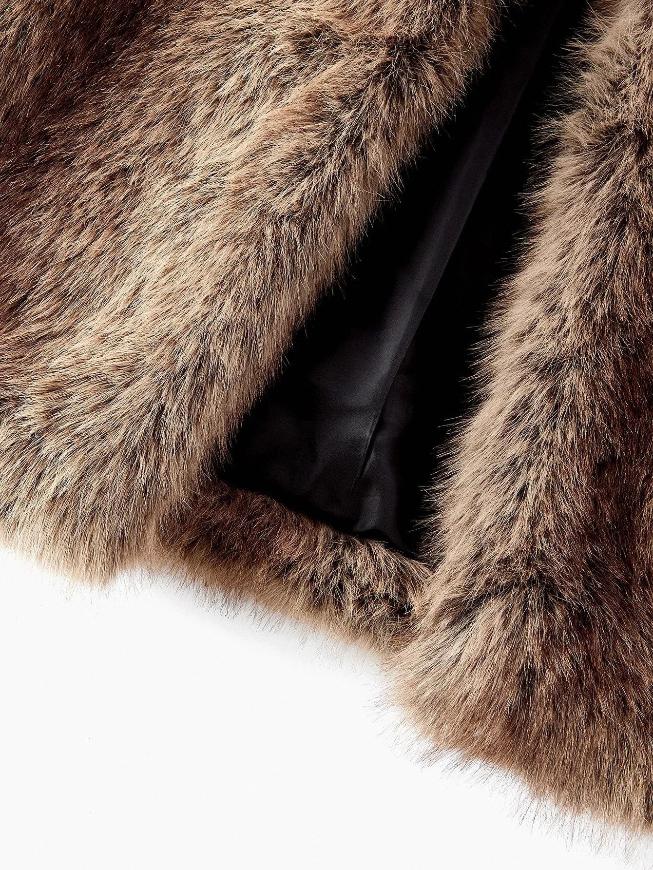 PREMIUM ROUND NECK LONG FAUX FUR COAT AUTUMNWINTER