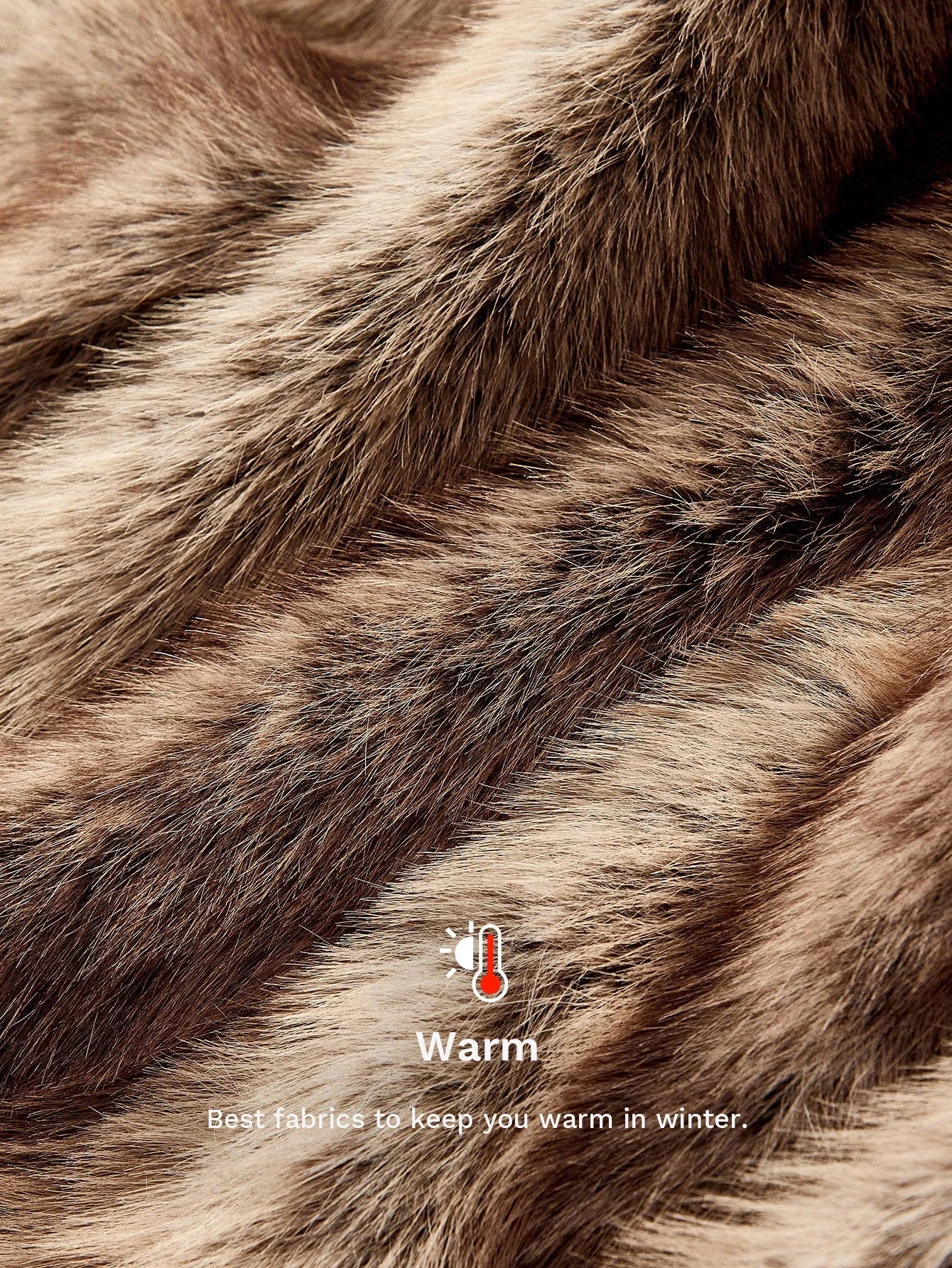 PREMIUM ROUND NECK LONG FAUX FUR COAT AUTUMNWINTER