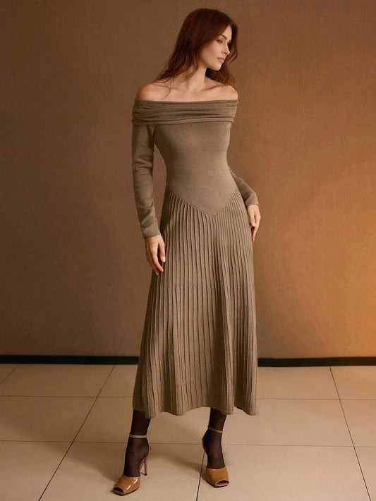 PREMIUM RUCHED PLEATED SWEATER DRESS FOR AUTUMN amp WINTER