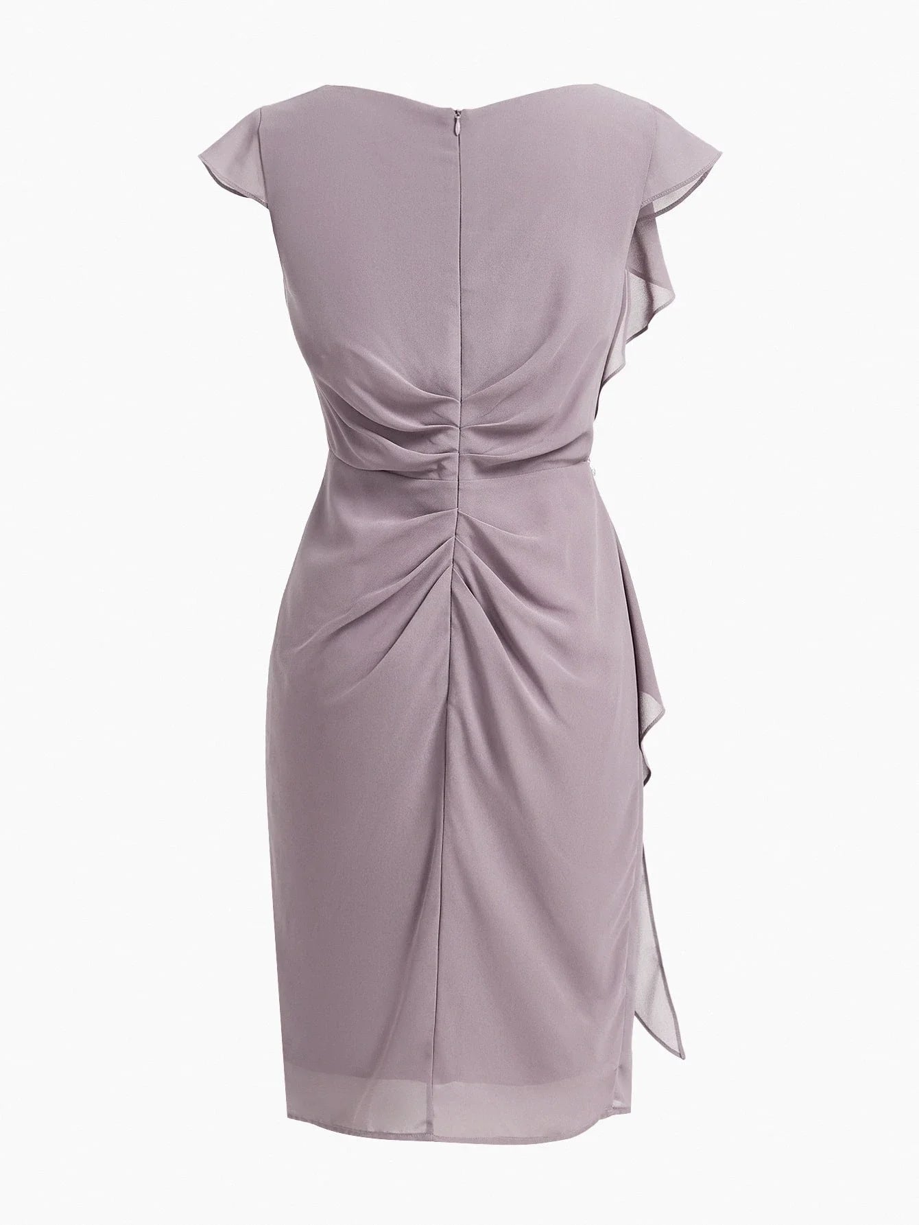 PREMIUM RUCHED RUCHED CRYSTAL DECOR DRESS