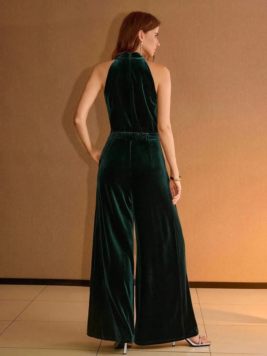 PREMIUM RUCHED SLANT POCKET JUMPSUIT