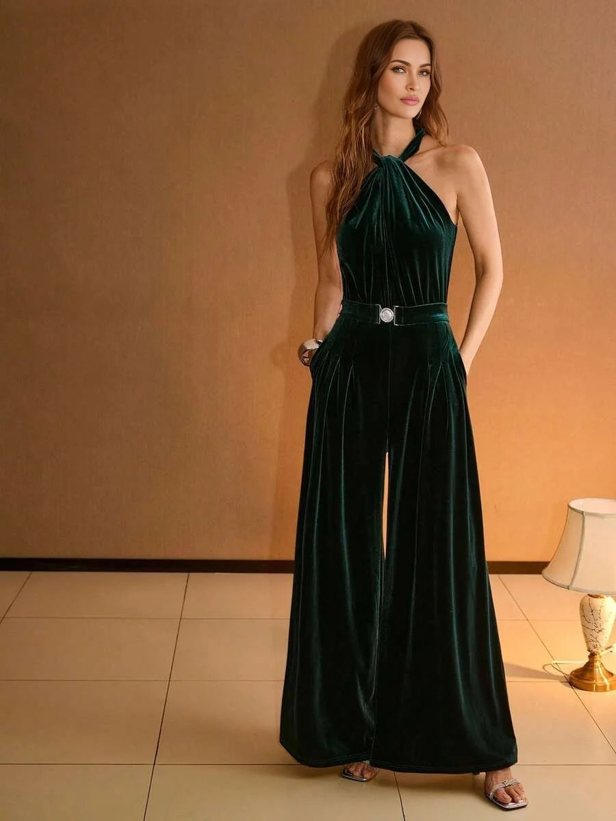 PREMIUM RUCHED SLANT POCKET JUMPSUIT