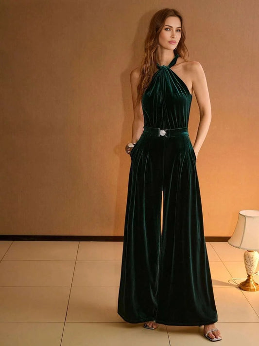 PREMIUM RUCHED SLANT POCKET JUMPSUIT