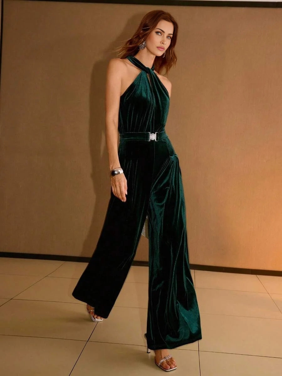 PREMIUM RUCHED SLANT POCKET JUMPSUIT