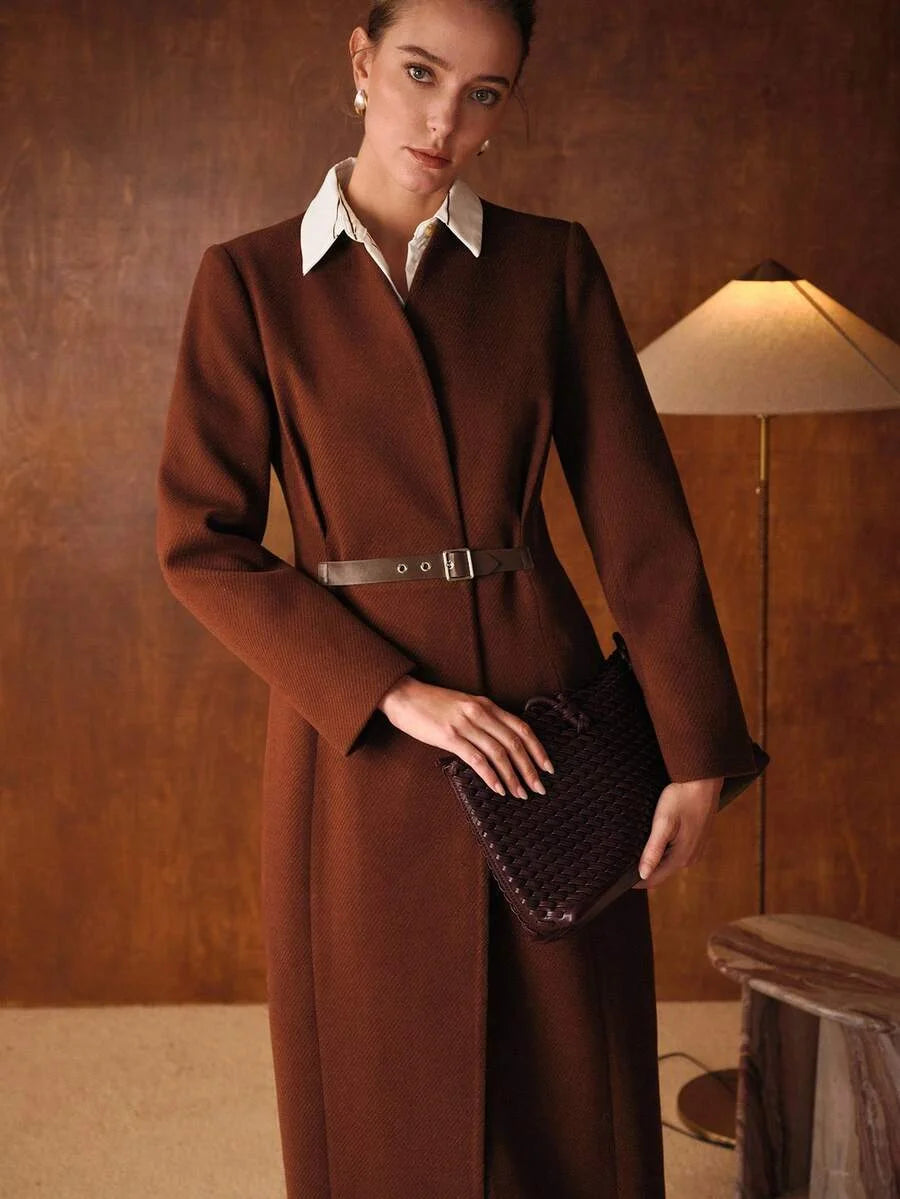 PREMIUM RUCHED SLIM FIT OVERCOAT