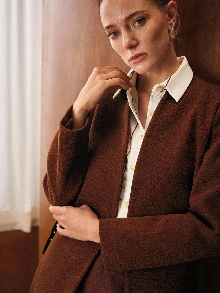 PREMIUM RUCHED SLIM FIT OVERCOAT