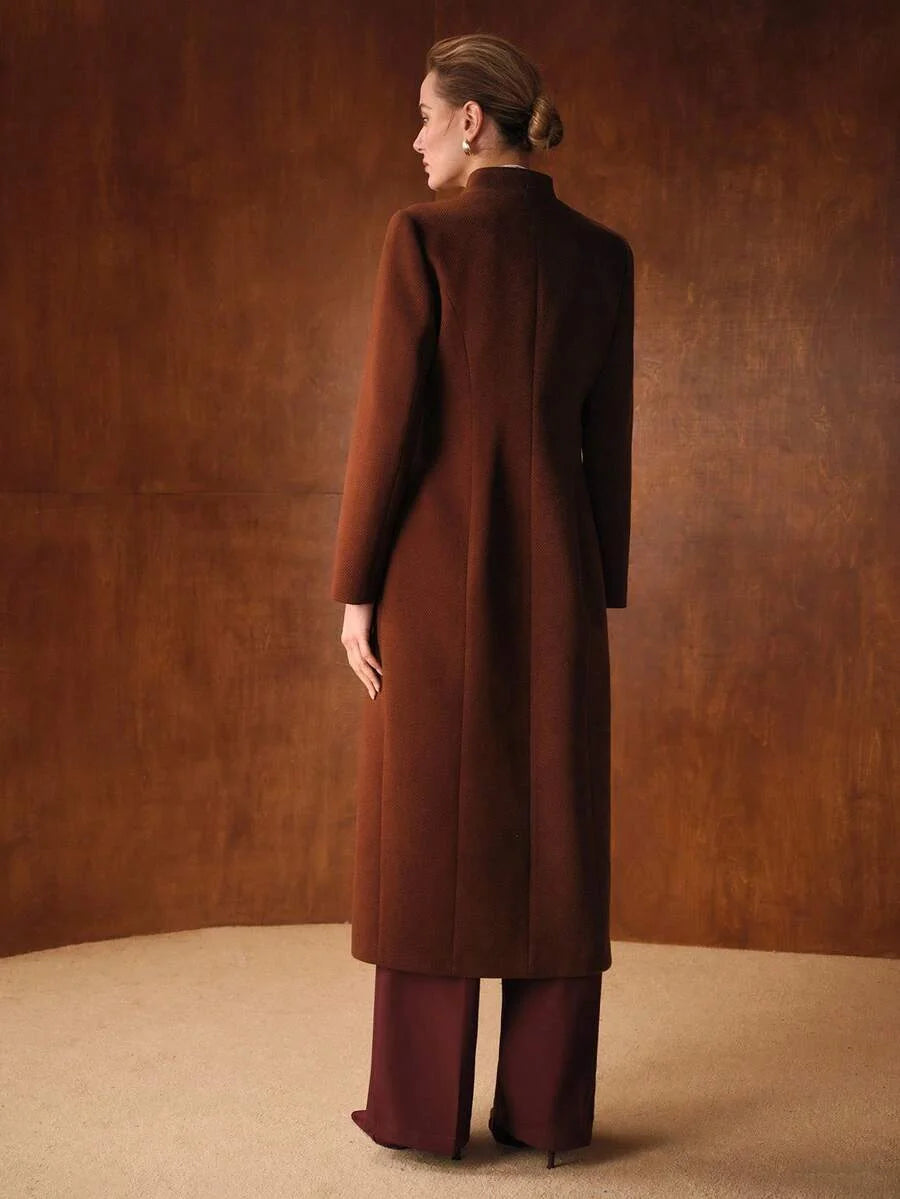 PREMIUM RUCHED SLIM FIT OVERCOAT