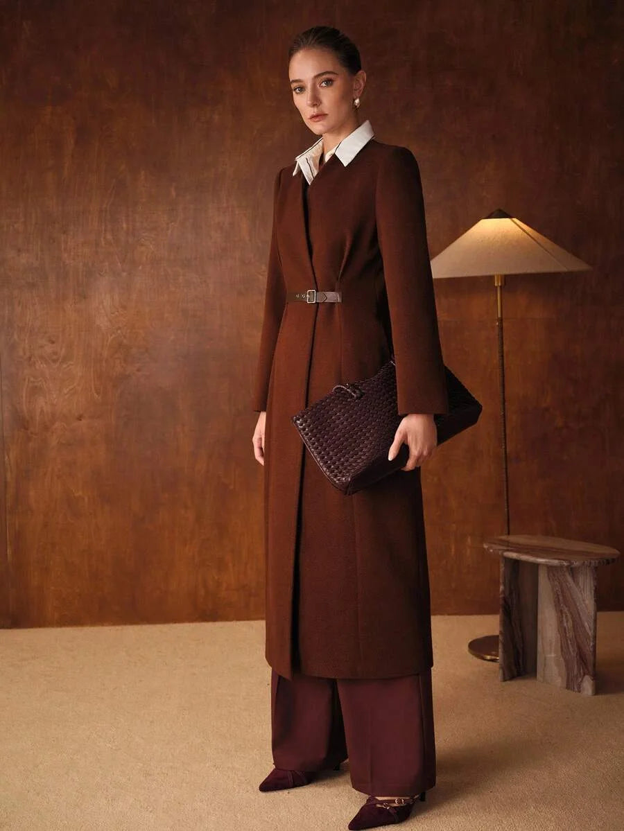 PREMIUM RUCHED SLIM FIT OVERCOAT