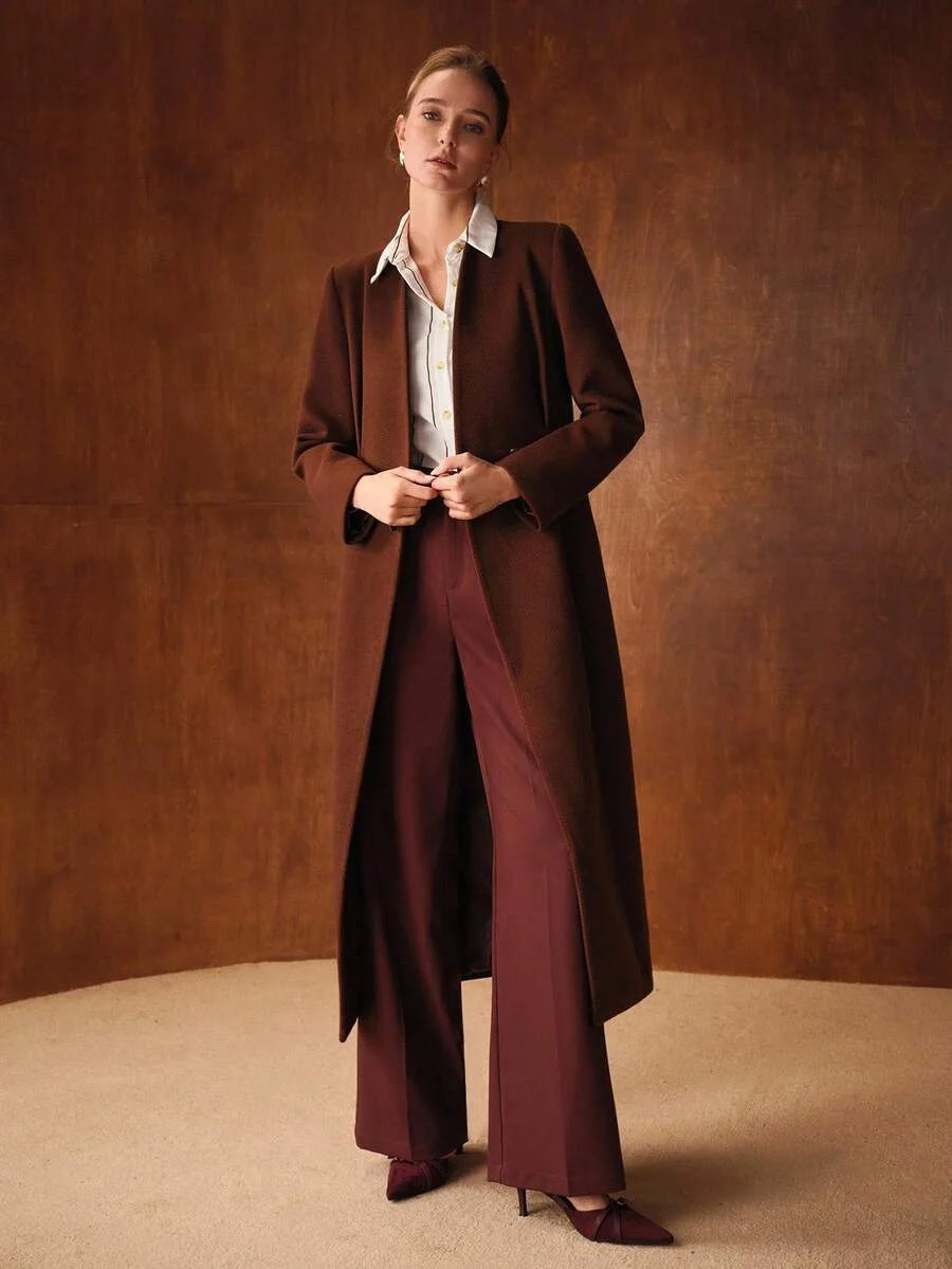 PREMIUM RUCHED SLIM FIT OVERCOAT