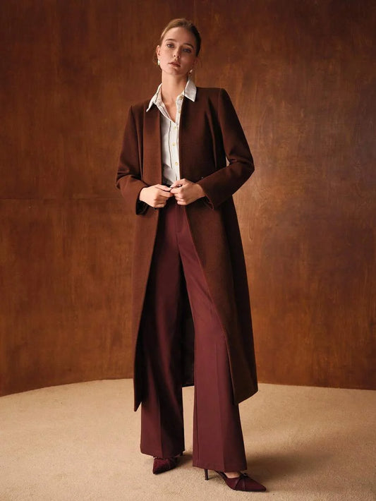 PREMIUM RUCHED SLIM FIT OVERCOAT