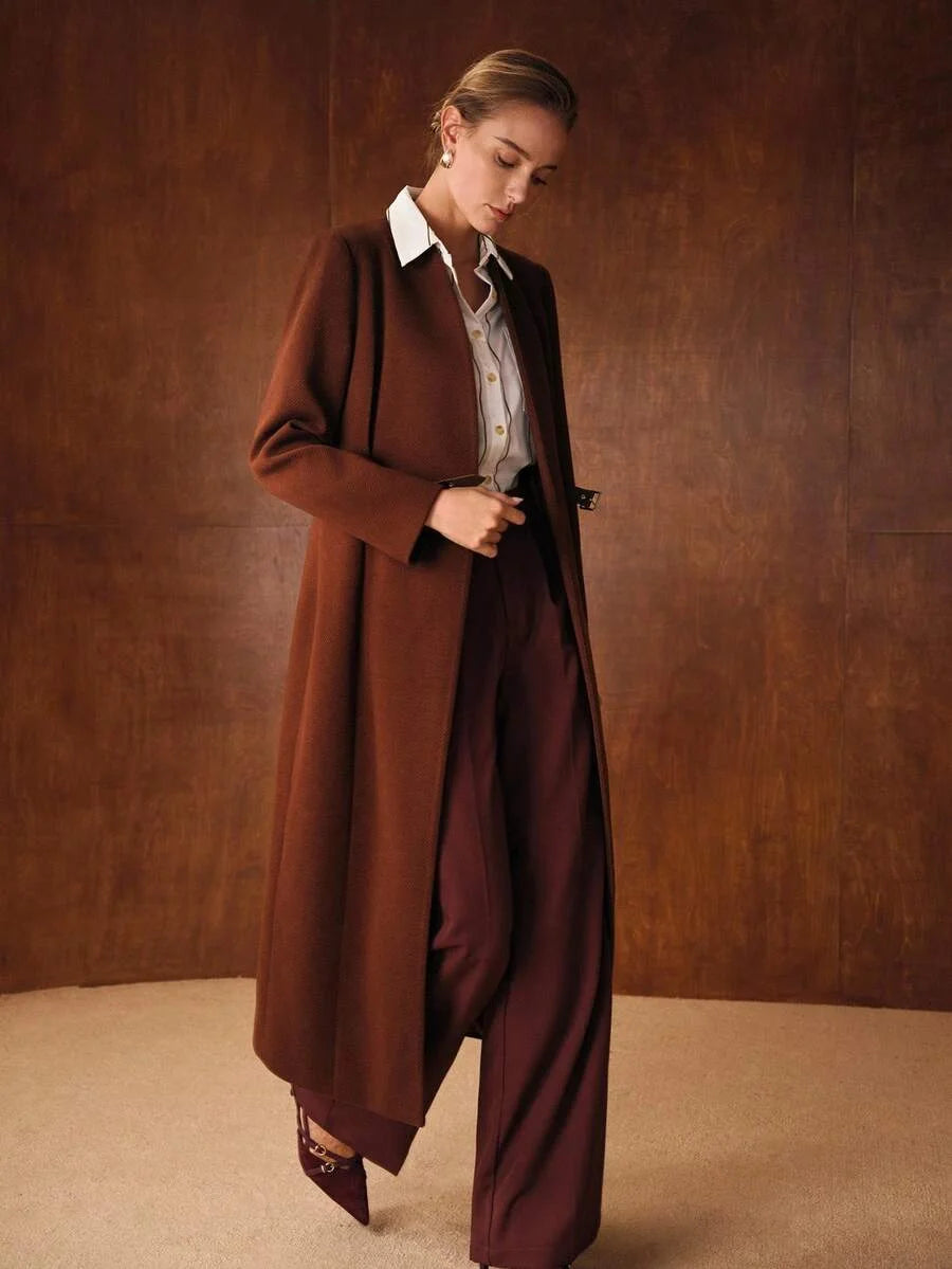 PREMIUM RUCHED SLIM FIT OVERCOAT