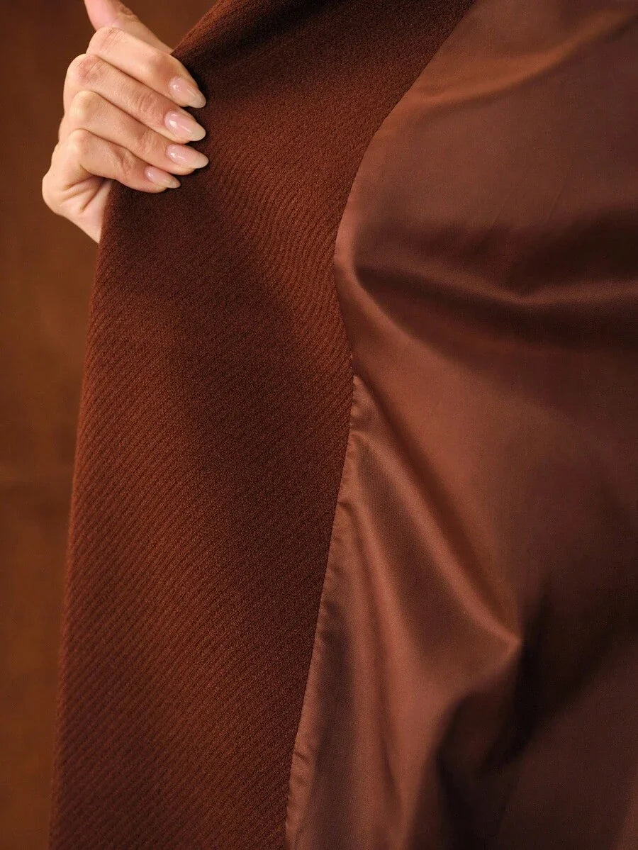 PREMIUM RUCHED SLIM FIT OVERCOAT