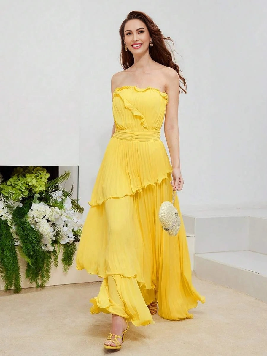 PREMIUM RUCHED WAIST PLEATED TUBE DRESSHOLIDAY PARTY BIRTHDAY FORMAL EVENING OCCASSION