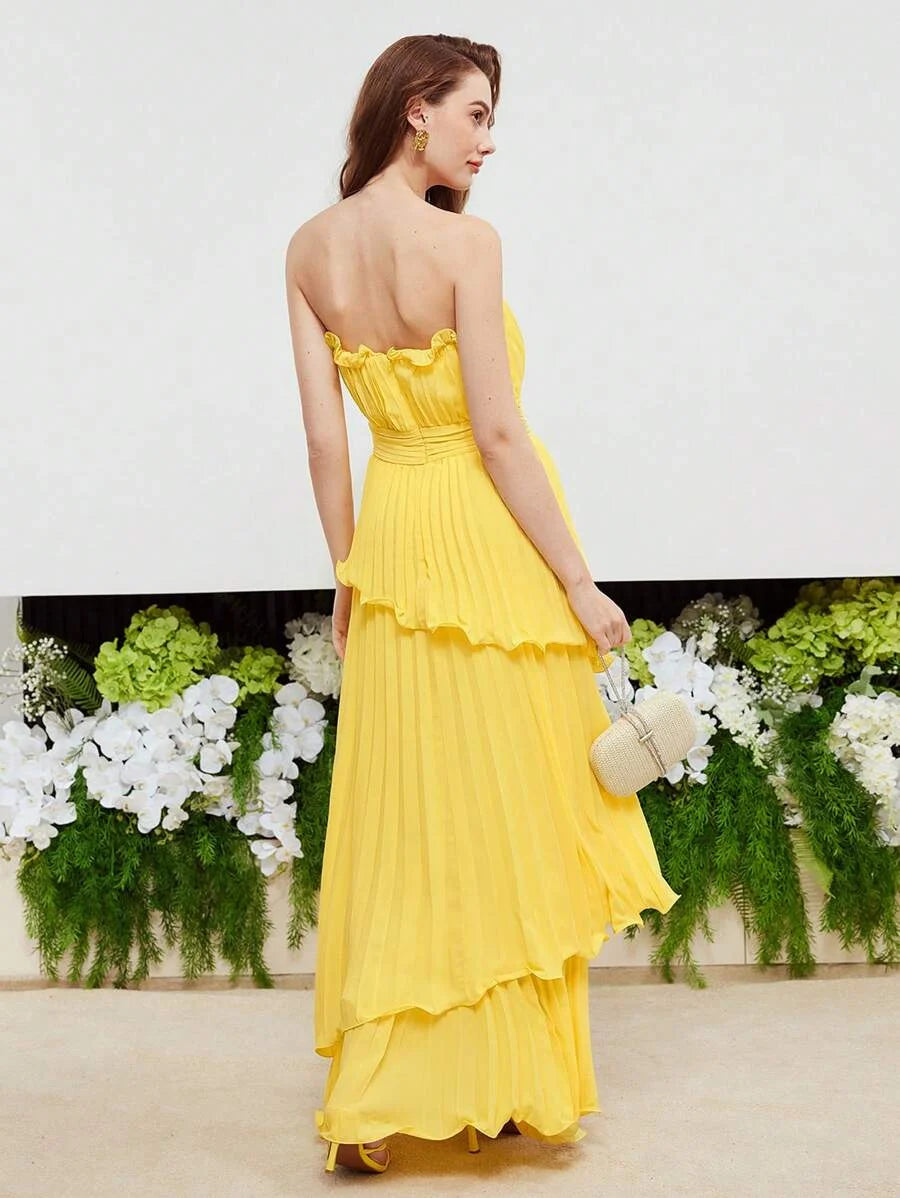 PREMIUM RUCHED WAIST PLEATED TUBE DRESSHOLIDAY PARTY BIRTHDAY FORMAL EVENING OCCASSION