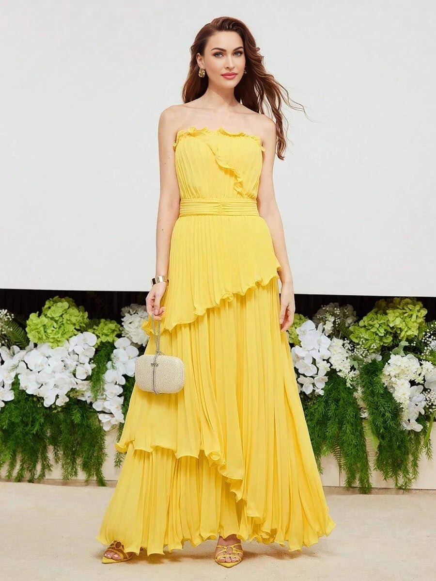 PREMIUM RUCHED WAIST PLEATED TUBE DRESSHOLIDAY PARTY BIRTHDAY FORMAL EVENING OCCASSION