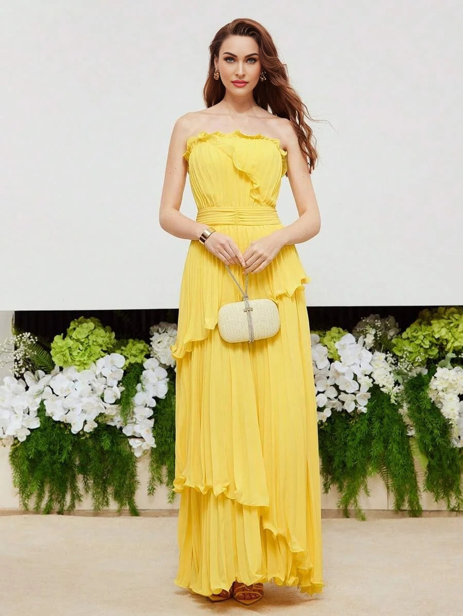 PREMIUM RUCHED WAIST PLEATED TUBE DRESSHOLIDAY PARTY BIRTHDAY FORMAL EVENING OCCASSION