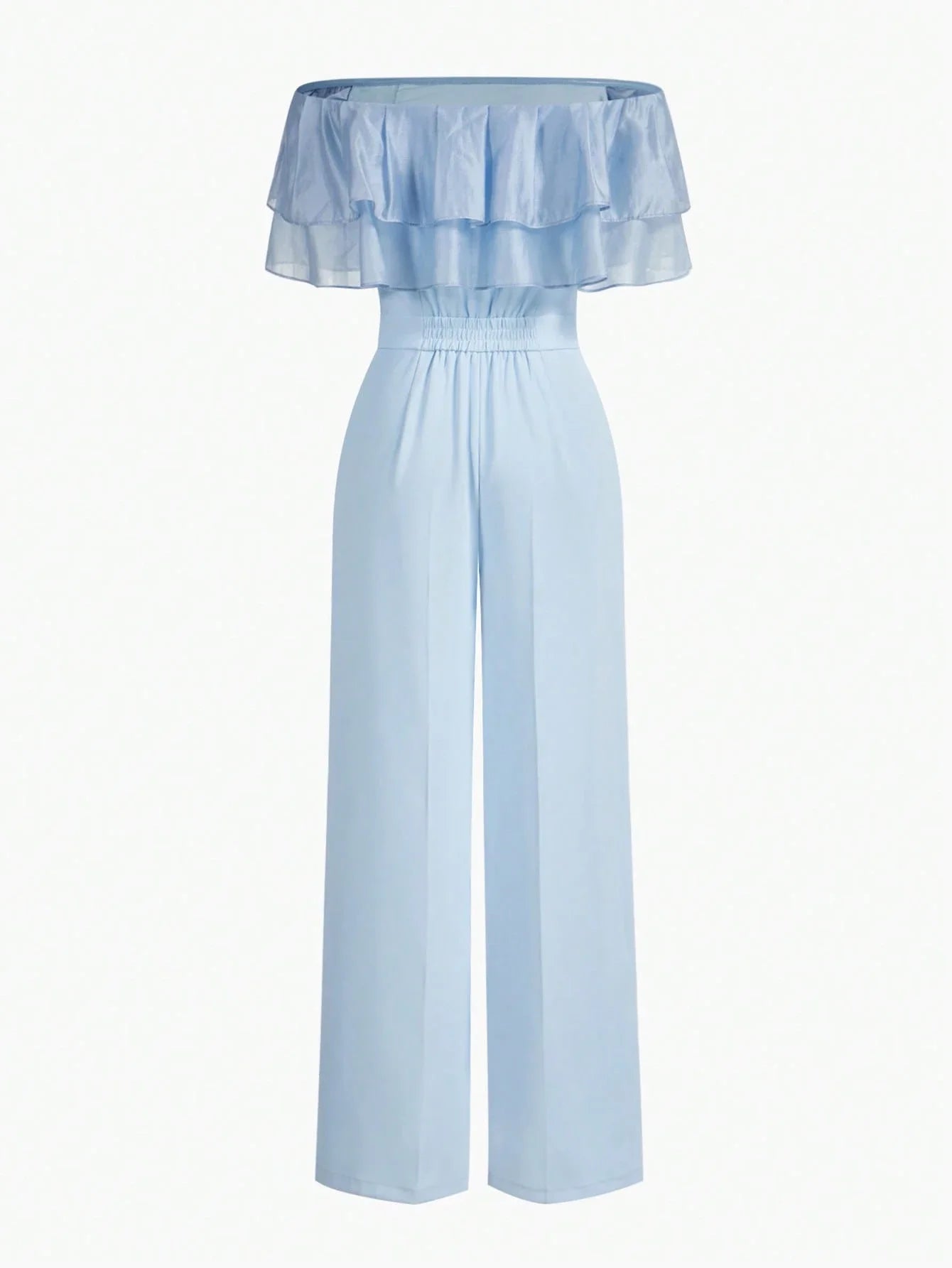 PREMIUM RUFFLE OFF SHOULDER WIDE LEG JUMPSUIT