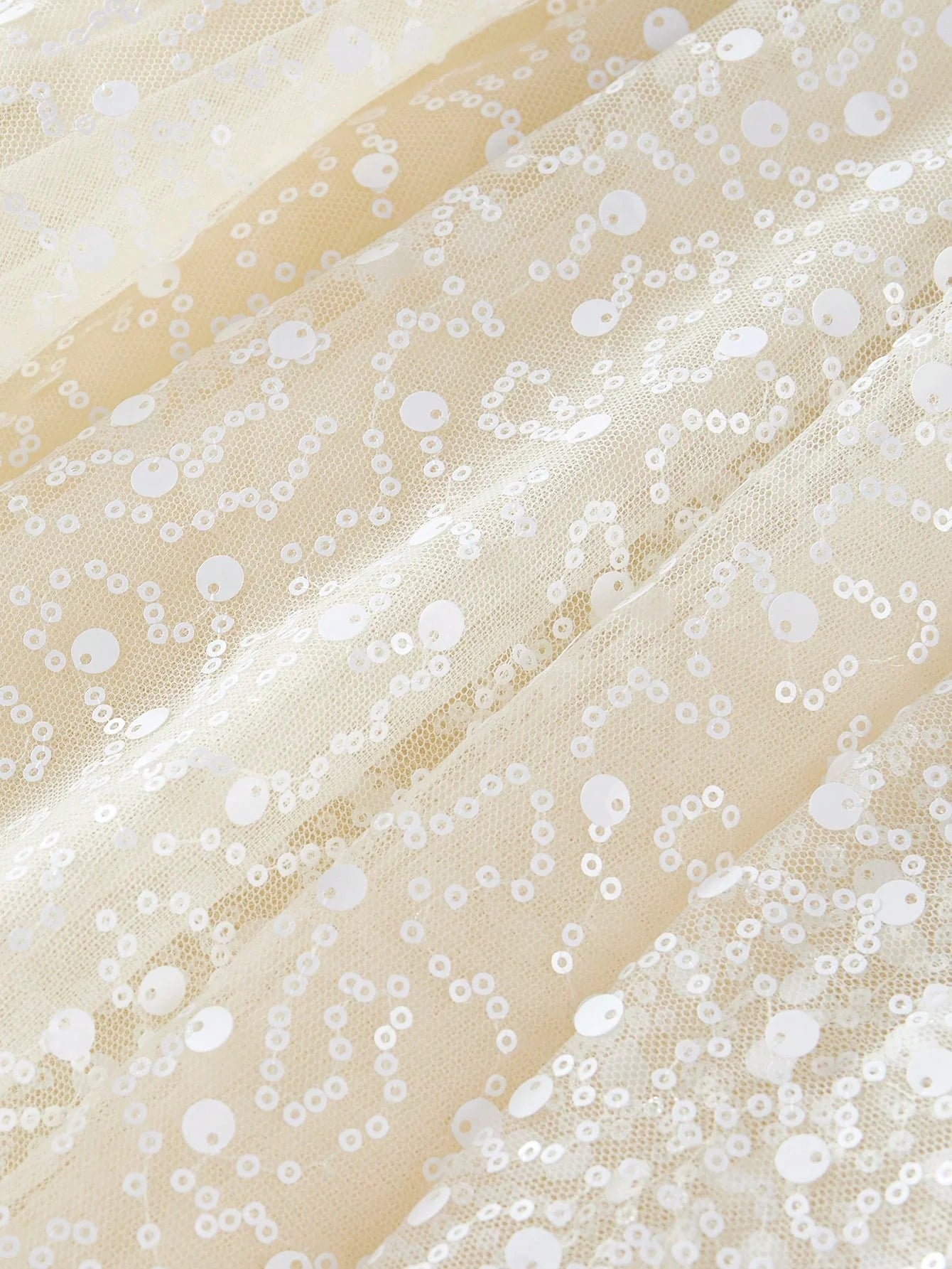 PREMIUM SEQUIN CONTRAST MESH CAPE SLEEVE DRESS